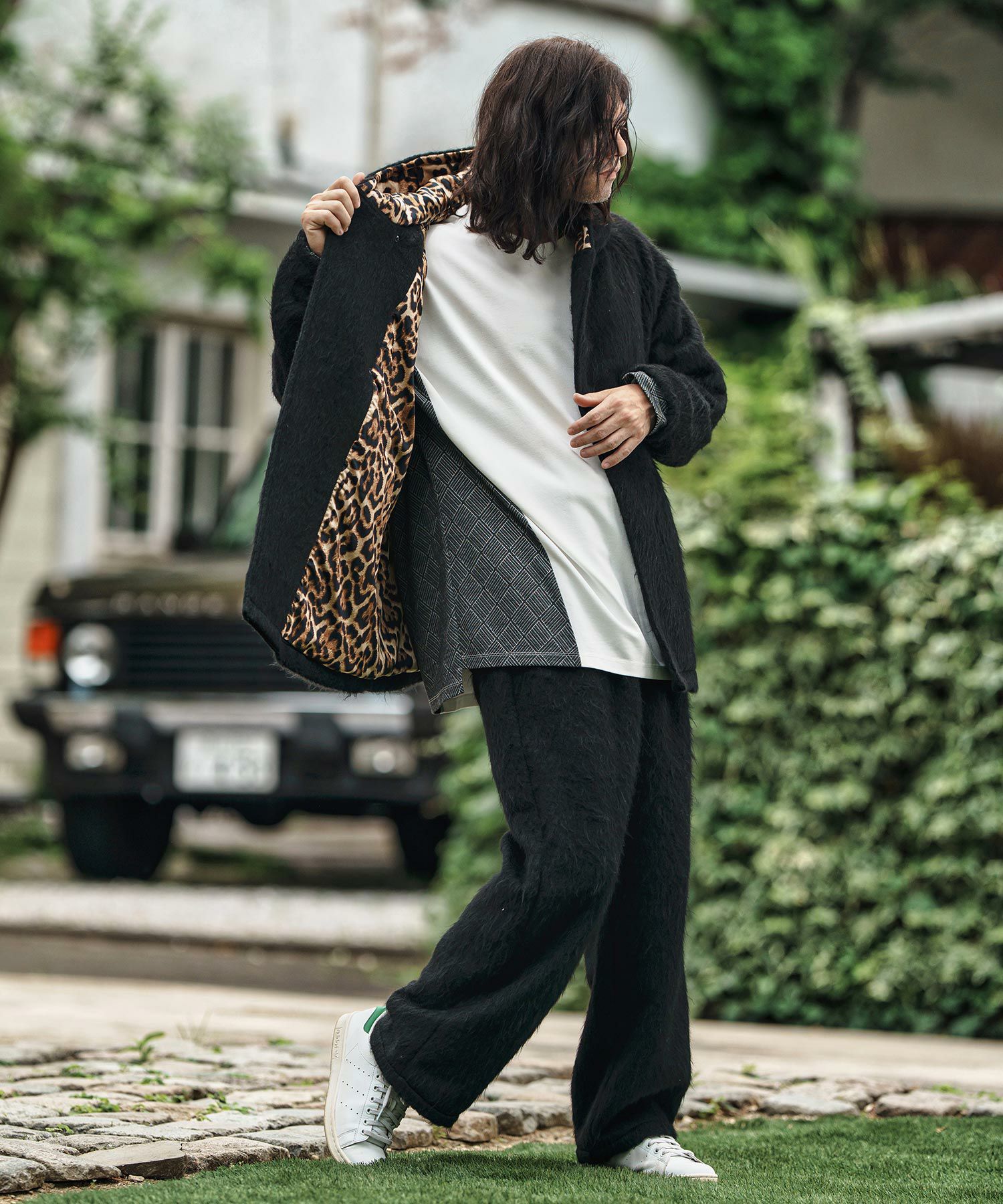 CAMBIO(カンビオ)】 Far Melton Poncho Like Jacket ポンチョ風