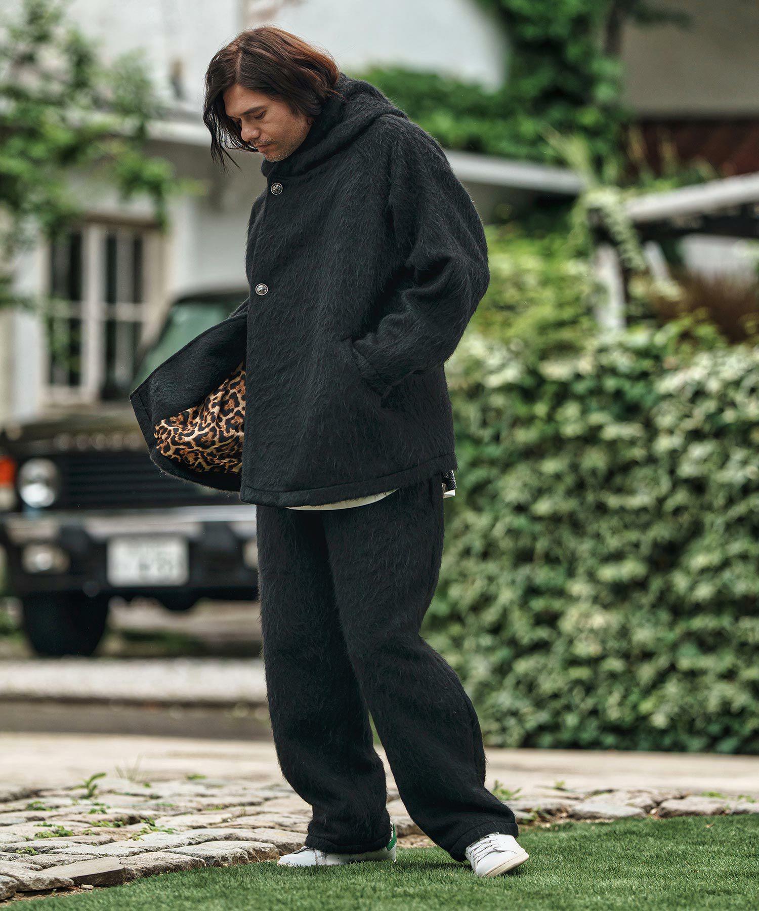 CAMBIO(カンビオ)】 Far Melton Poncho Like Jacket ポンチョ風