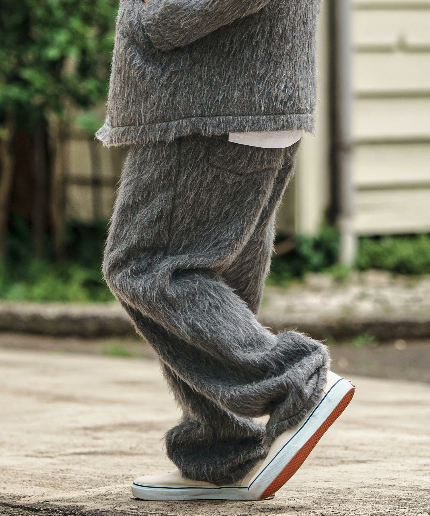 CAMBIO(カンビオ)】Belted Far Melton Two Tuck Wide Pants メルトン