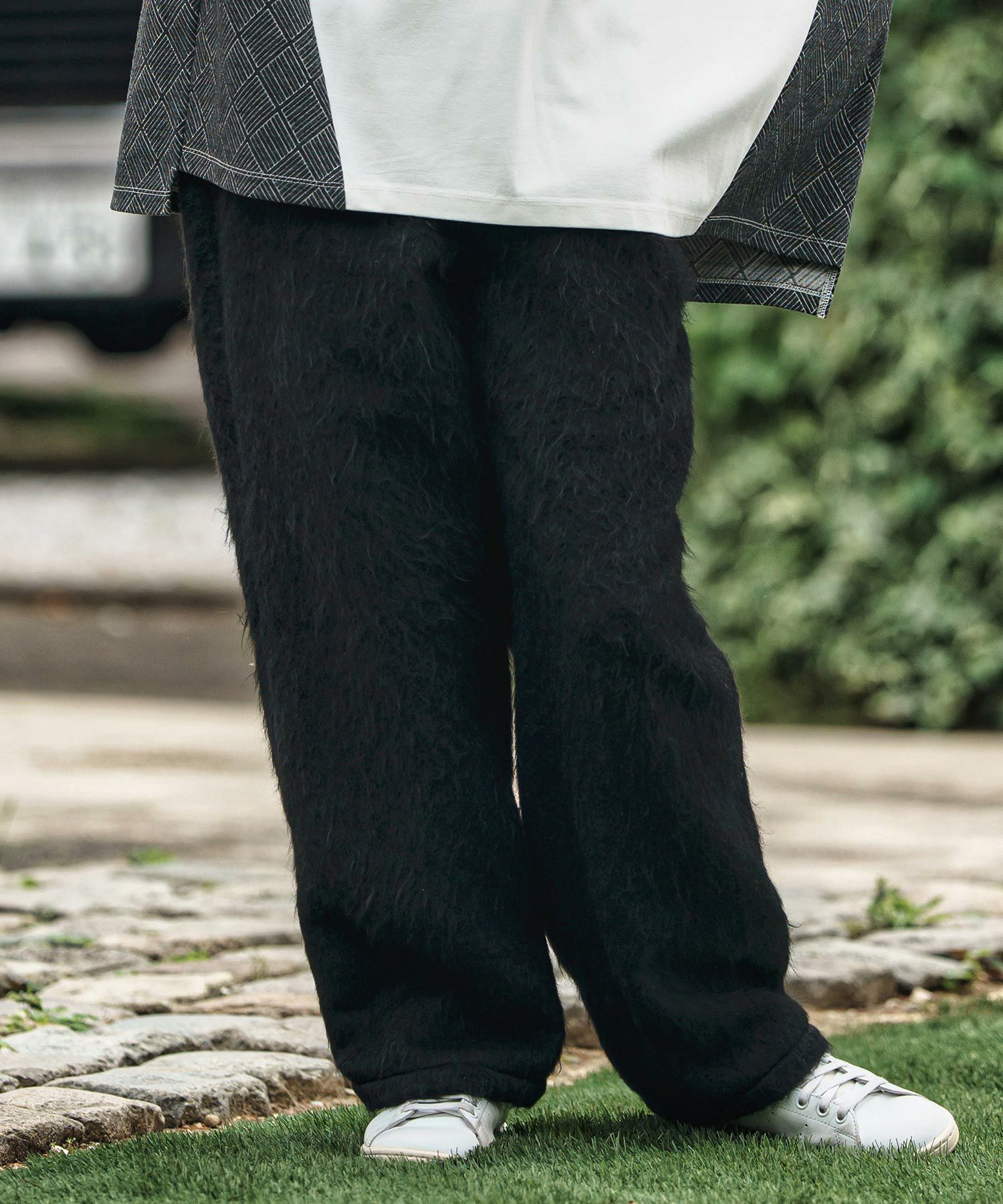 CAMBIO(カンビオ)】Belted Far Melton Two Tuck Wide Pants メルトン