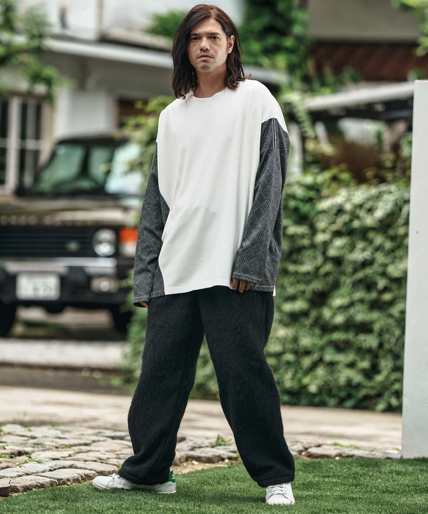 CAMBIO(カンビオ)】Belted Far Melton Two Tuck Wide Pants メルトン