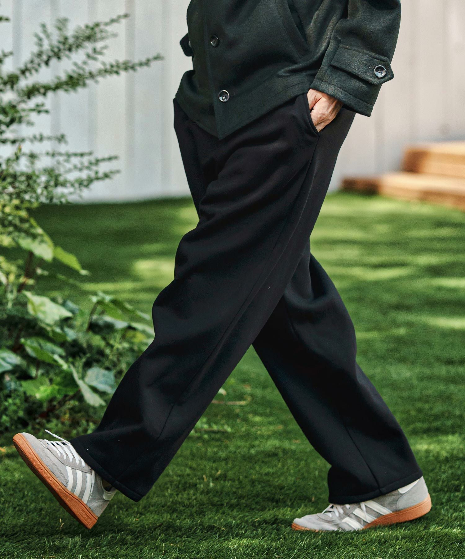 CAMBIO(カンビオ)】Lining Boa Sweat Wide Straight Pants ワイド