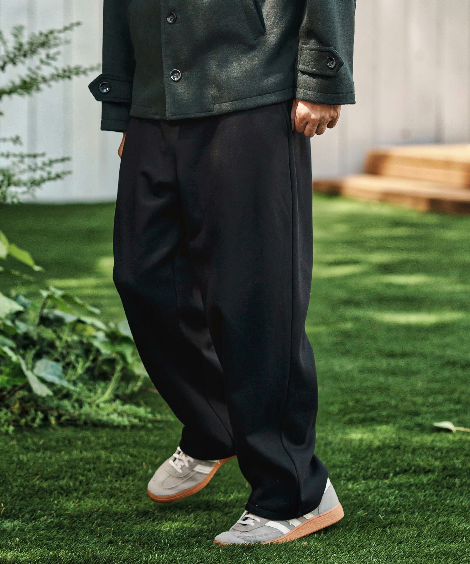 CAMBIO(カンビオ)】Lining Boa Sweat Wide Straight Pants ワイド