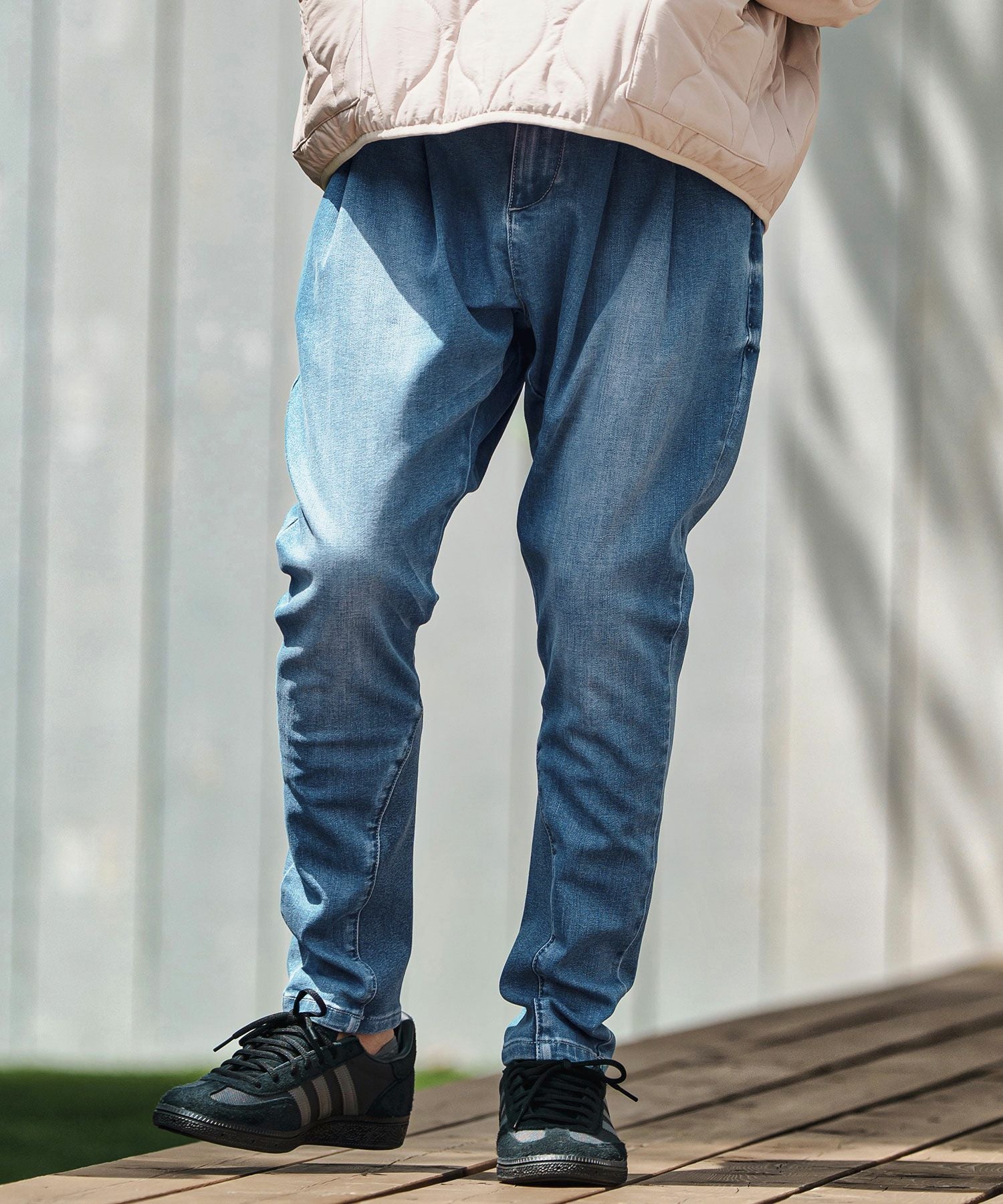 CAMBIO(カンビオ)】Stretch Denim Ribbed Hem Pants デニムパンツ