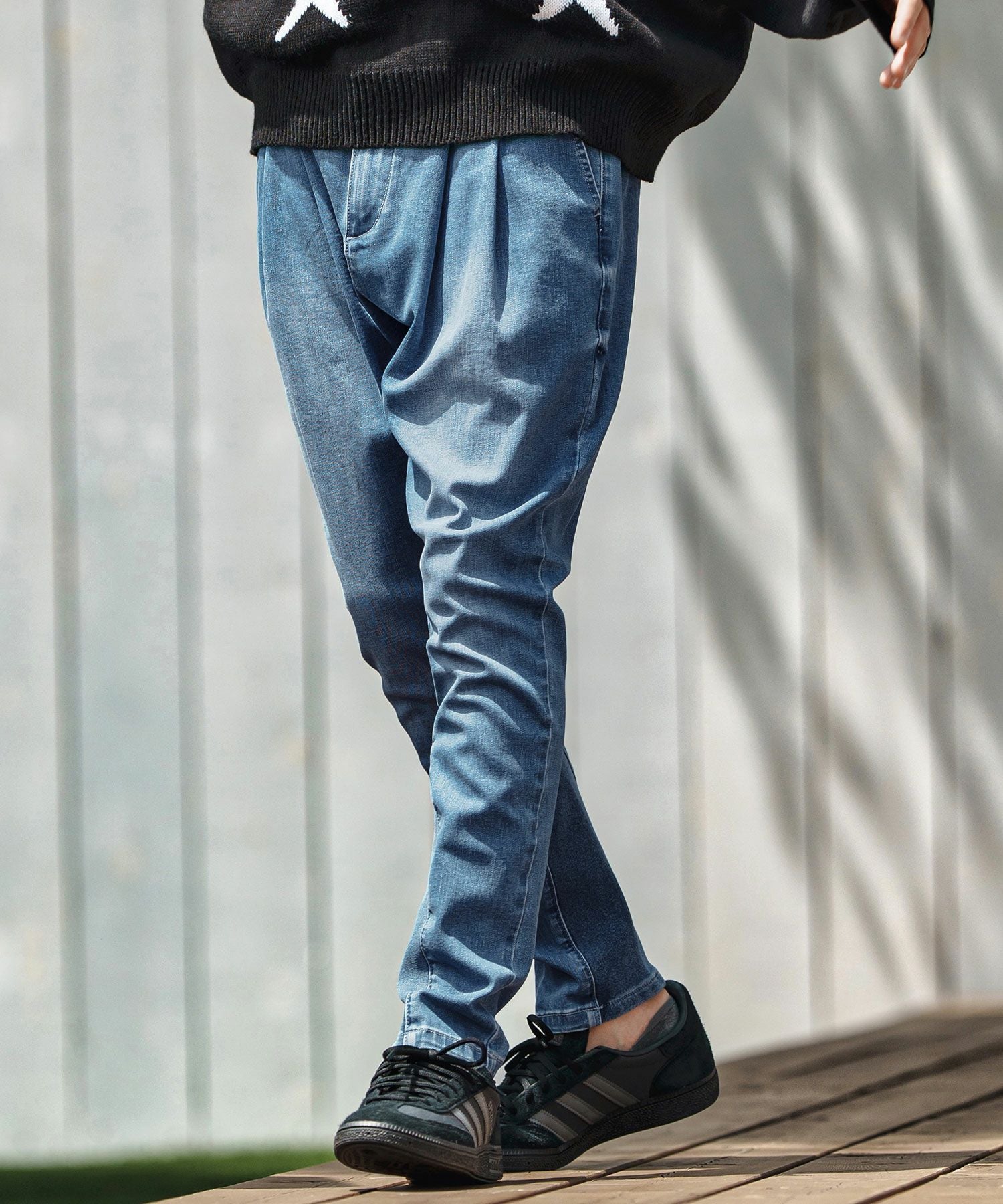 CAMBIO(カンビオ)】Stretch Denim Ribbed Hem Pants デニムパンツ