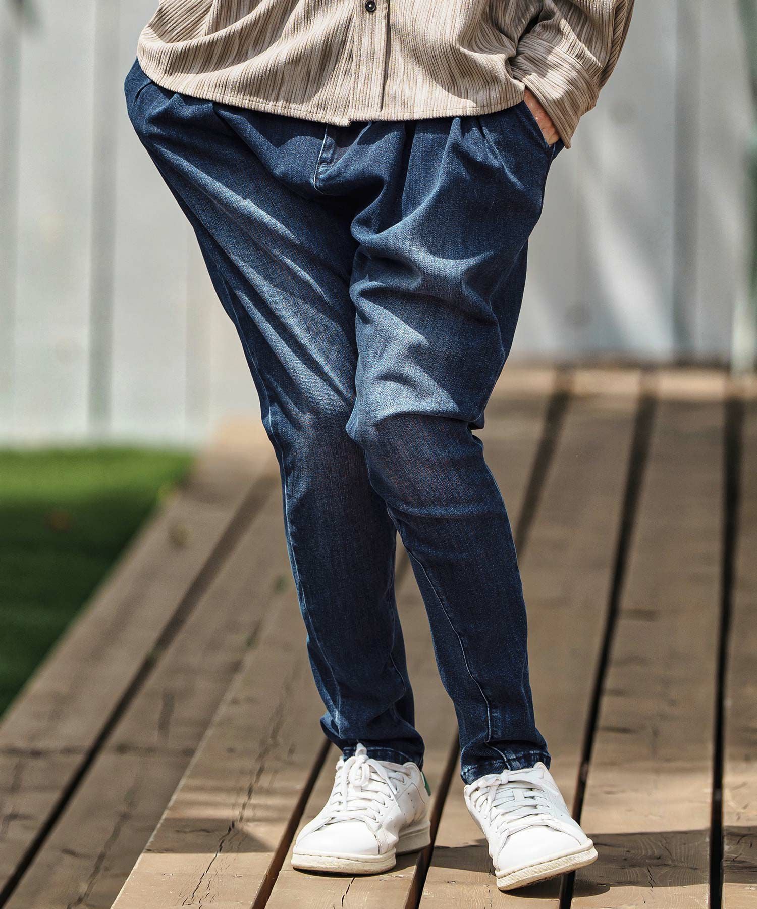 CAMBIO(カンビオ)】Stretch Denim Ribbed Hem Pants デニムパンツ