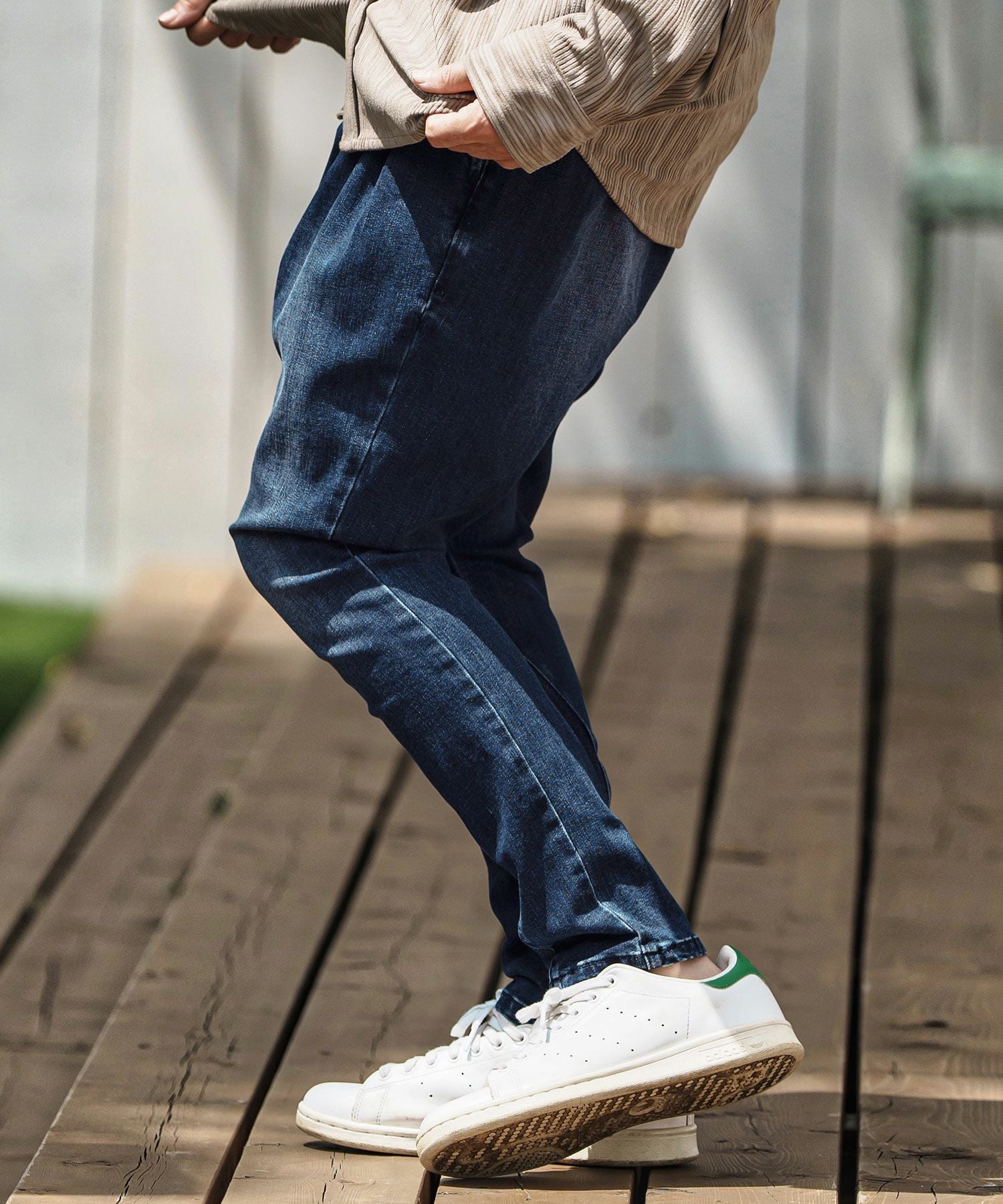 CAMBIO(カンビオ)】Stretch Denim Ribbed Hem Pants デニムパンツ