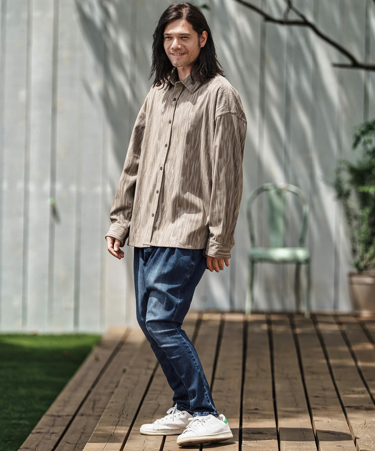 CAMBIO(カンビオ)】Stretch Denim Ribbed Hem Pants デニムパンツ