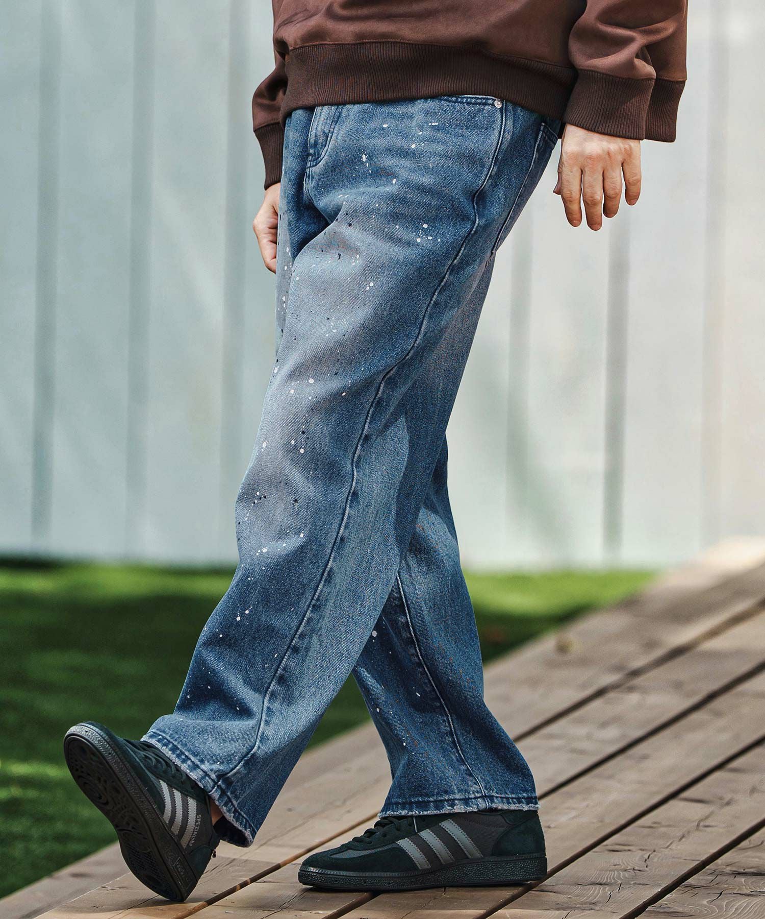 PAオレンジ様おまとめ中！ 30%OFF【CAMBIO(カンビオ)】Paint Splash Denim Wide Straight Pants