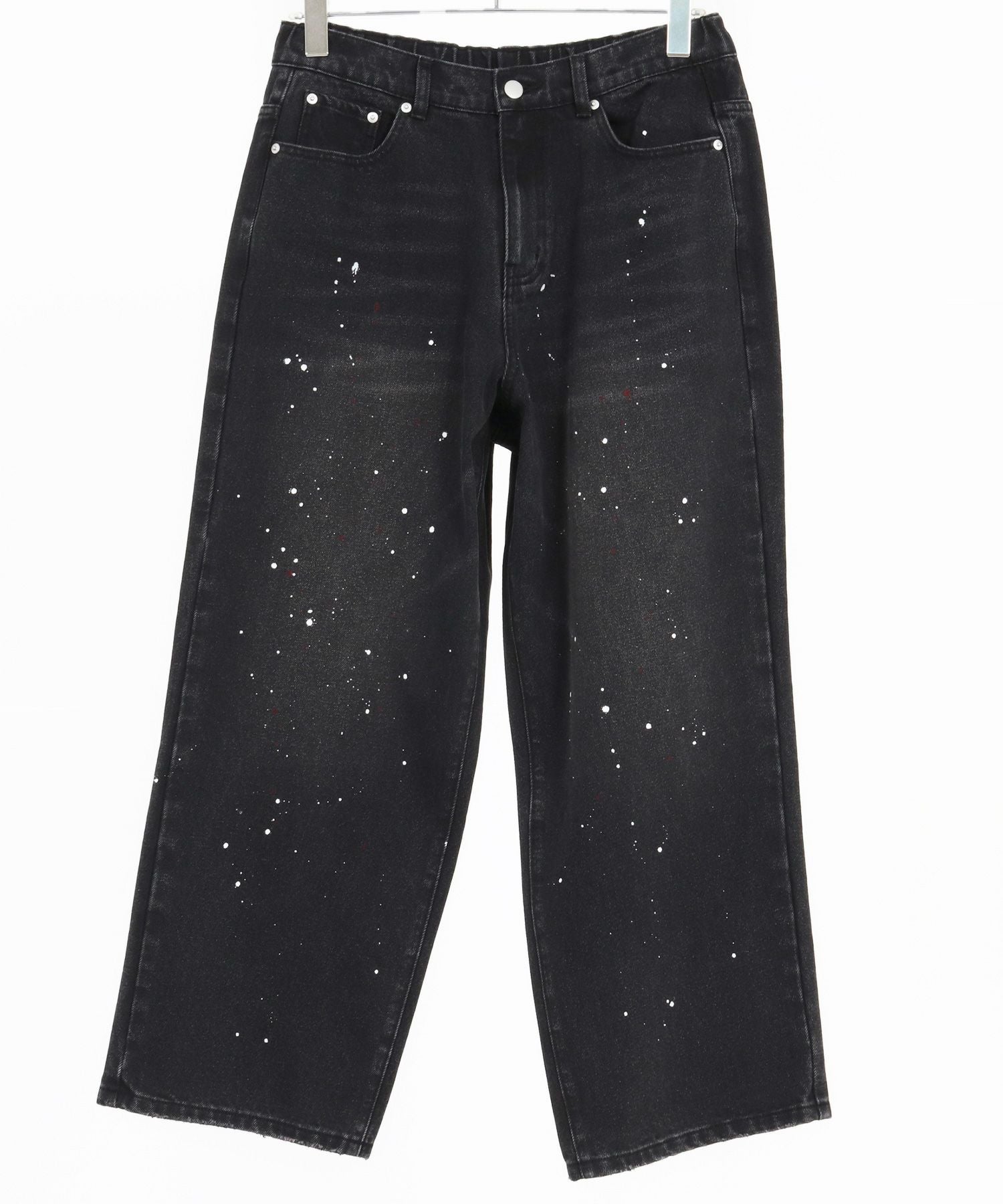 ジャンシロ様オーダー品 CAMBIO(カンビオ)】Paint Splash Denim Wide Straight Pants ワイド