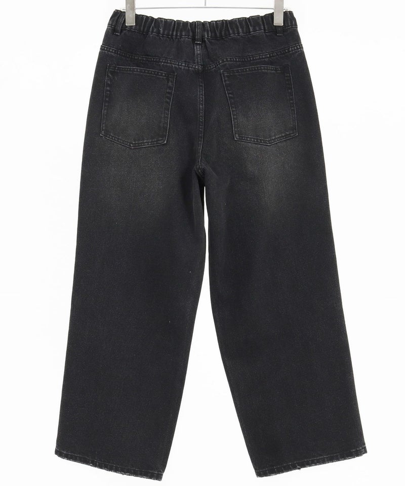 30%OFF【CAMBIO(カンビオ)】Paint Splash Denim Wide Straight Pants 