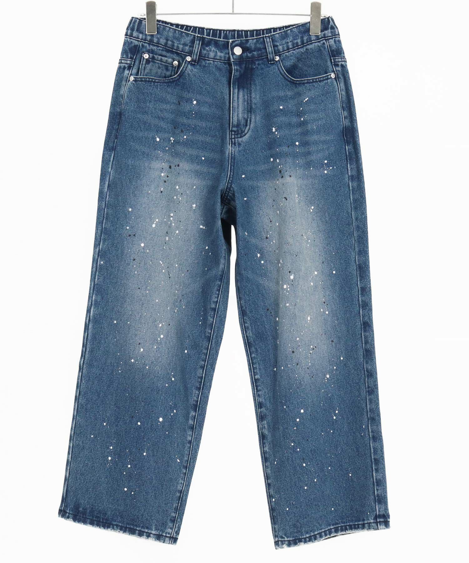 CAMBIO(カンビオ)】Paint Splash Denim Wide Straight Pants ワイド