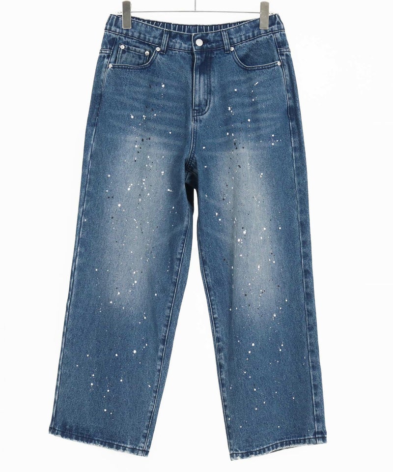 CAMBIO(カンビオ)】Paint Splash Denim Wide Straight Pants ワイド 