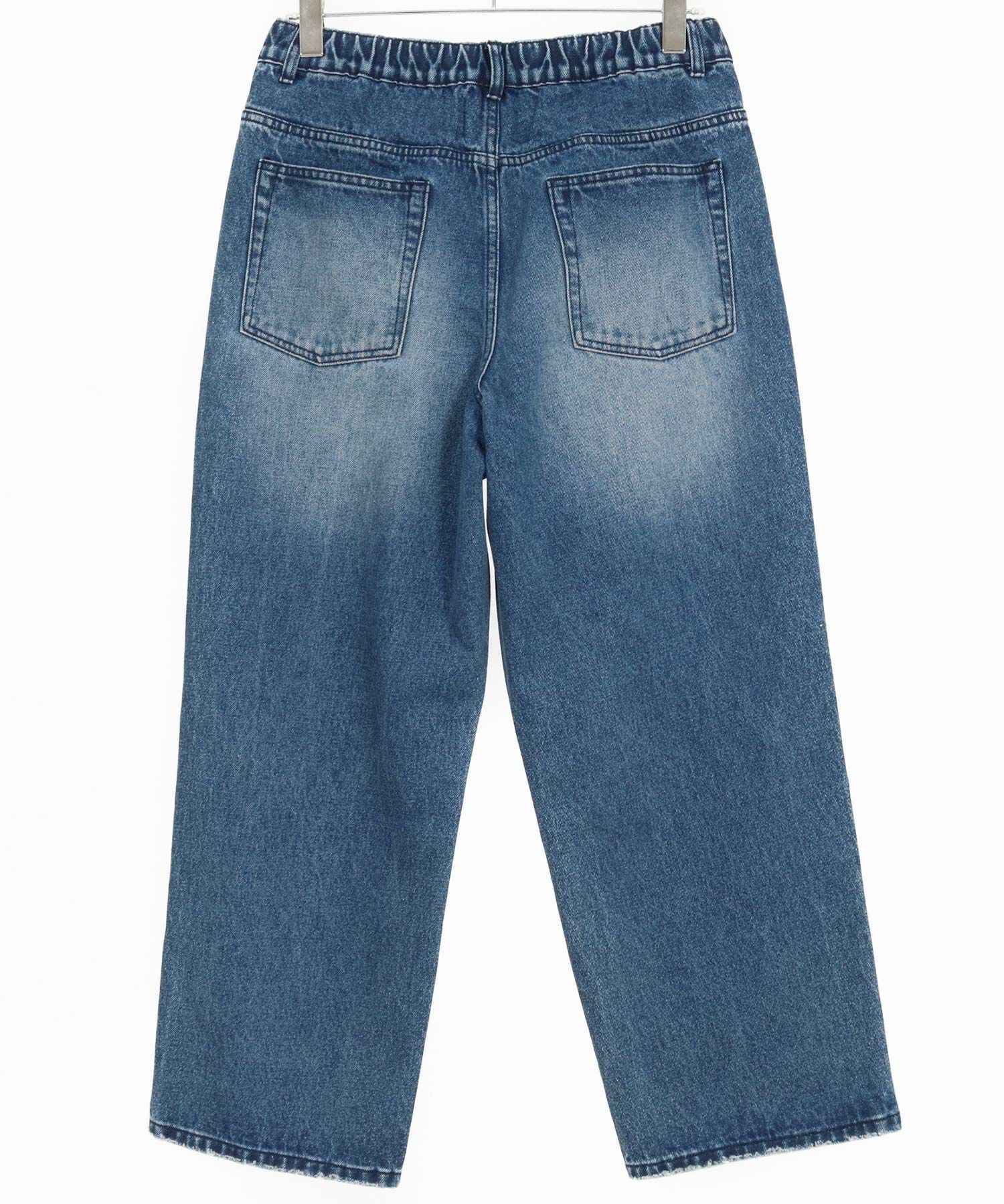 CAMBIO(カンビオ)】Paint Splash Denim Wide Straight Pants ワイド