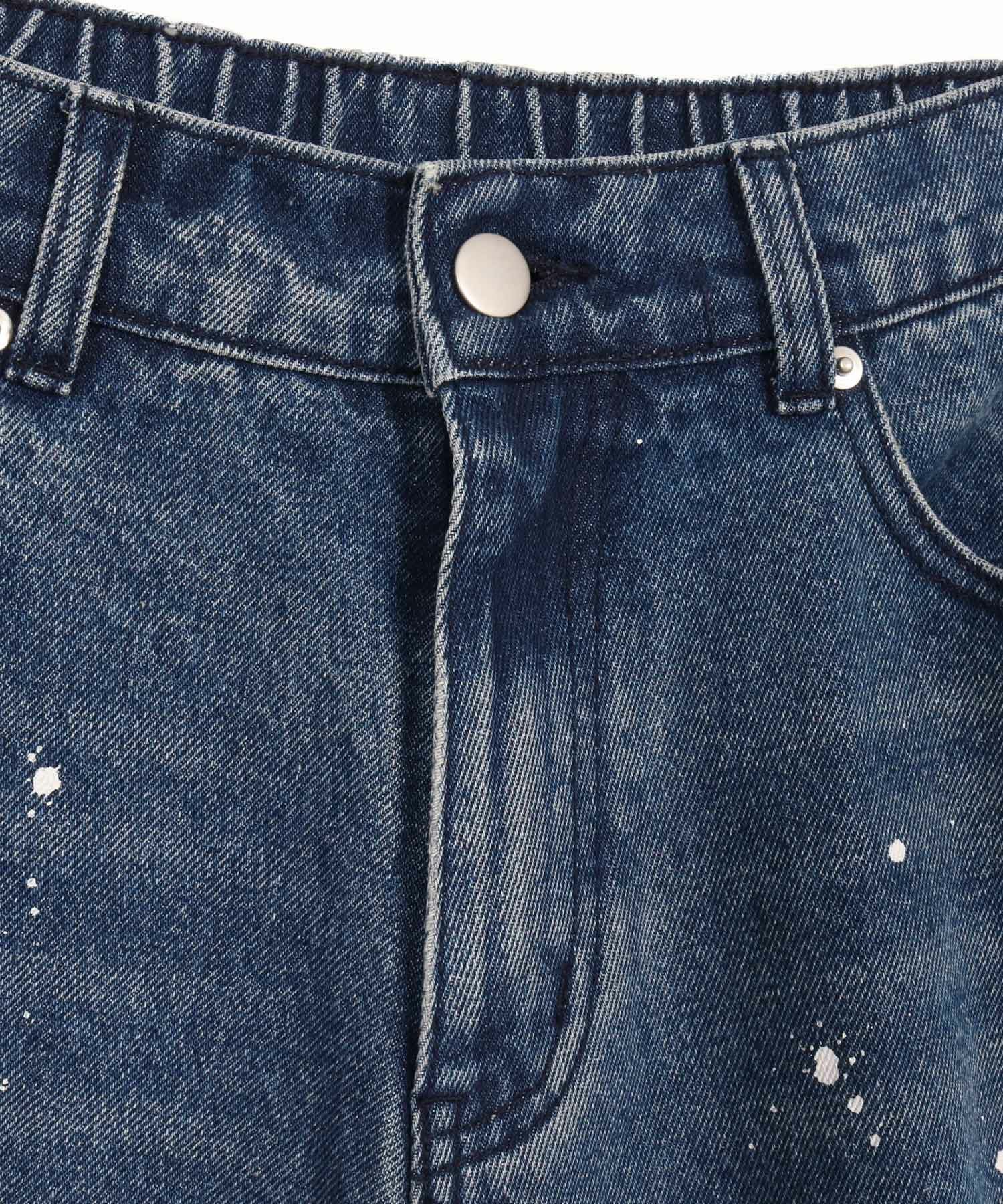 ジャンシロ様オーダー品 CAMBIO(カンビオ)】Paint Splash Denim Wide Straight Pants ワイド