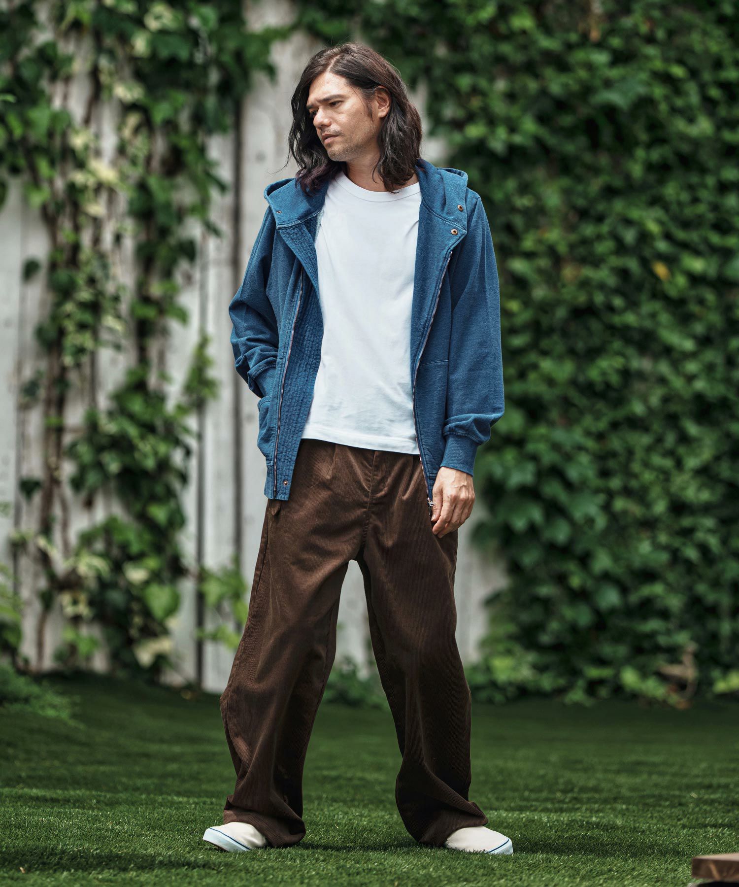 CAMBIO(カンビオ)】Fleece Lining Indigo Sweat Riders Zip Parka
