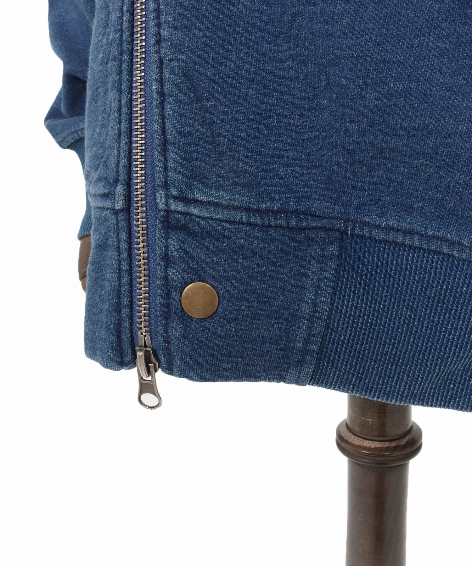 ロンガバーガー♪1997年製 CAMBIO(カンビオ)】Fleece Lining Indigo Sweat Riders Zip Parka