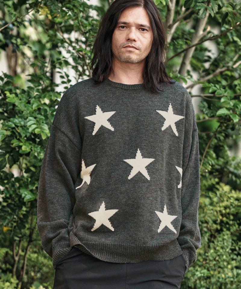 CAMBIO(カンビオ)】 Mid Guge Star Pattern Jacquard Knit Pullover 