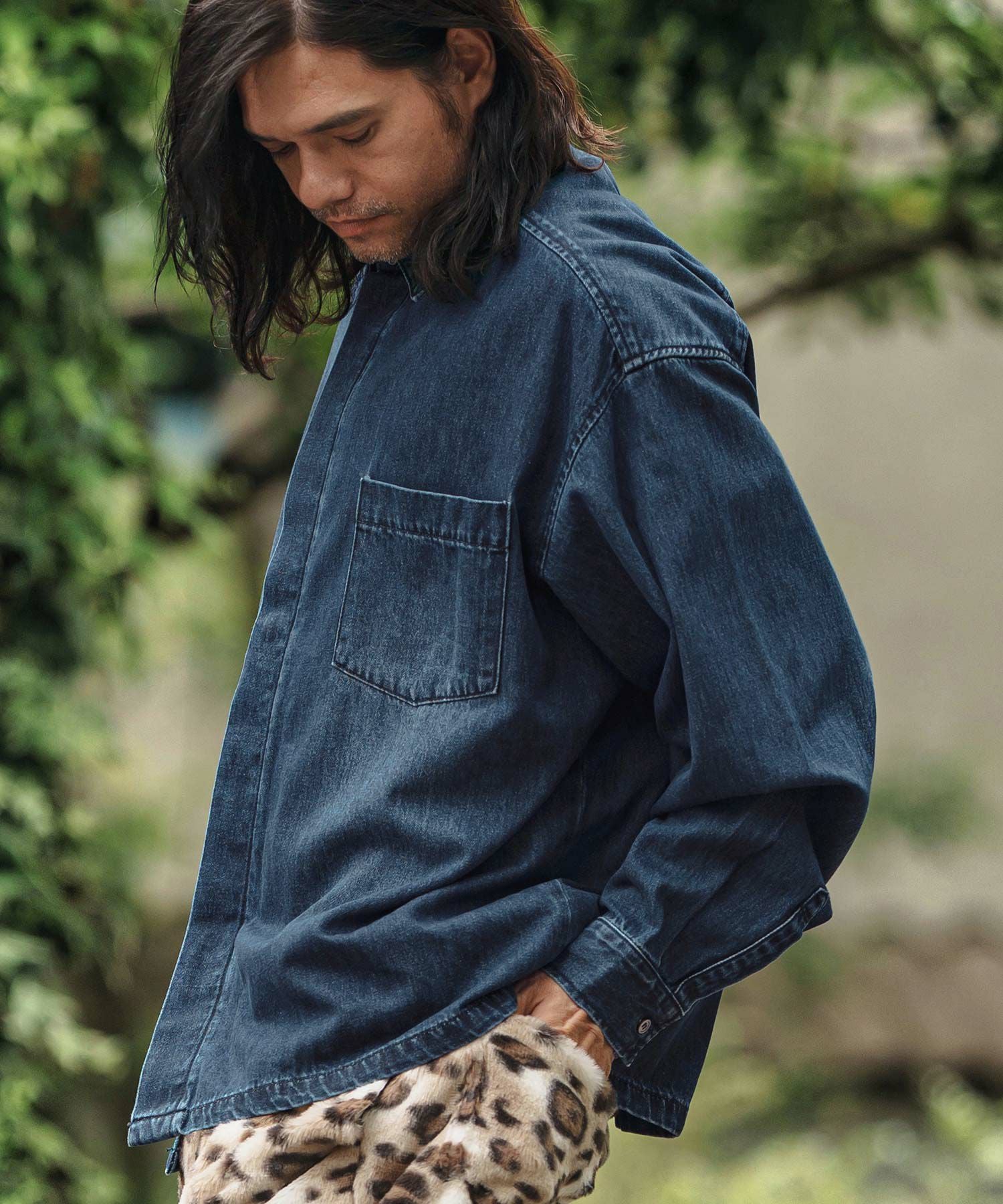 stone  90's 比翼デニムシャツ　アーカイブ CAMBIO(カンビオ)】Fly Front Denim Shirts 比翼デニムシャツ