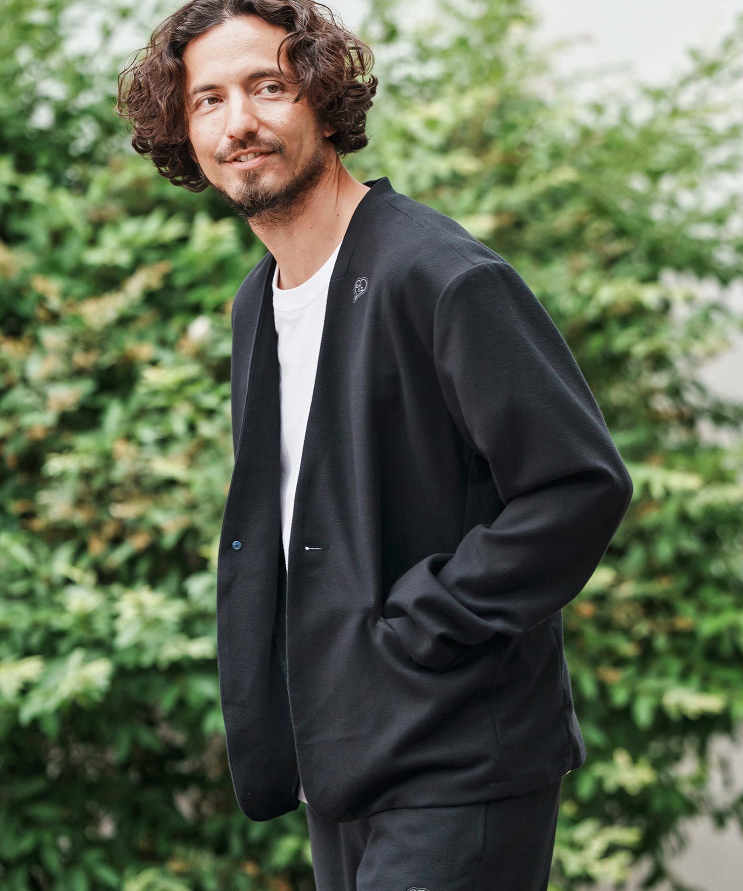 1minute 1second(ワンミニットワンセカンド)】collarless jacket with