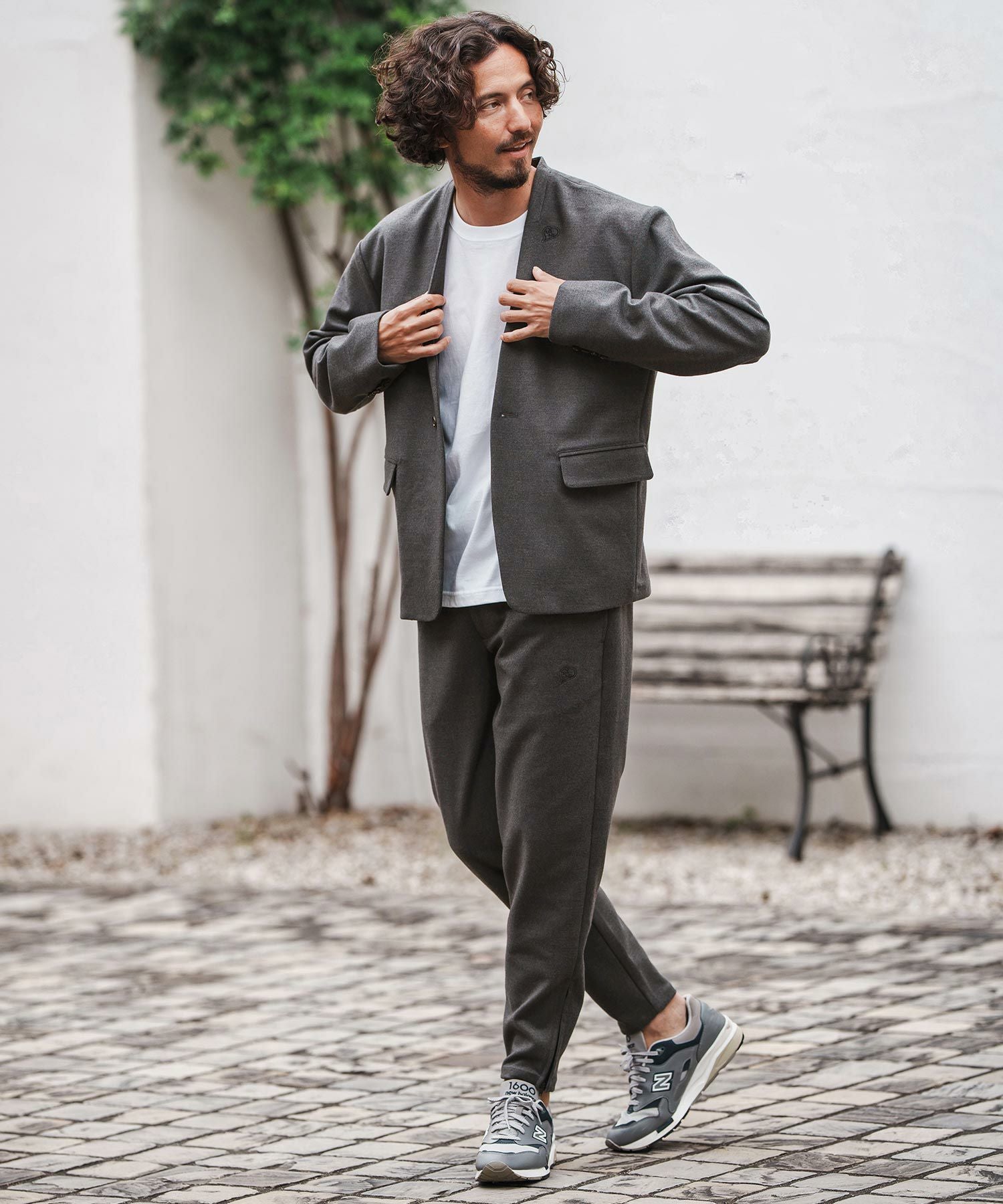 1minute1second ノーカラージャケット(1M25A090) 1minute 1second(ワンミニットワンセカンド)】collarless jacket with