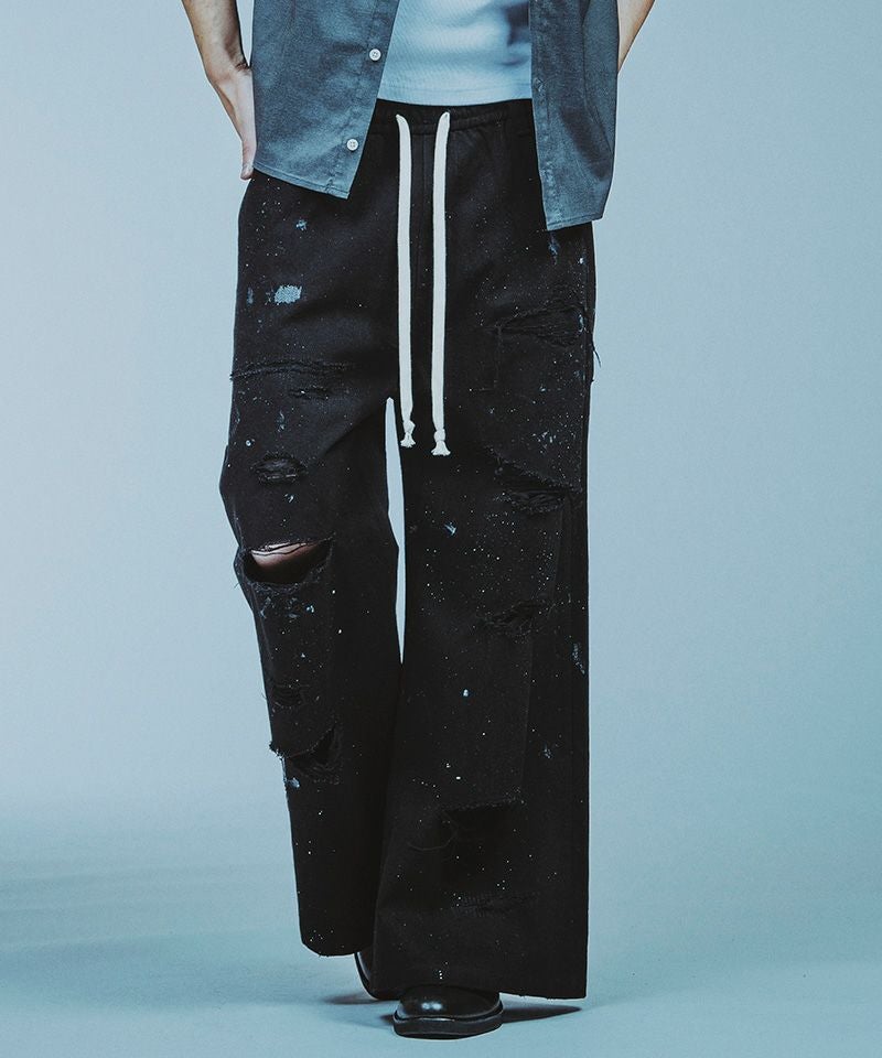 NO ID. ハードクラッシュデニム ブラック ノーアイディー 30%OFF【NO ID.(ノーアイディー)】NO ID.×OVERDESIGN ｸﾞﾗﾝｼﾞﾃﾞﾆﾑﾜｲﾄﾞ