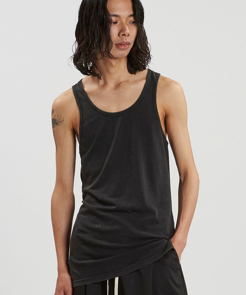 50%OFF【NO ID.(ノーアイディー)】ｻｲﾄﾞｽﾘｯﾄﾛﾝｸﾞﾀﾝｸﾄｯﾌﾟ(457006-283T