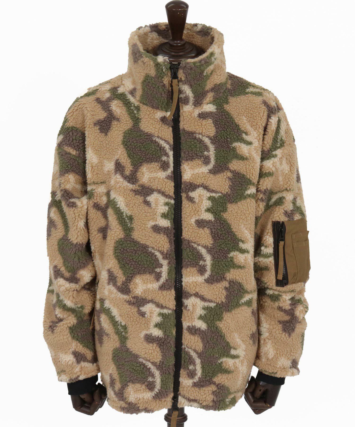 CAMBIO(カンビオ)】Camouflage Sheep Like Boa Jacket ボアジャケット