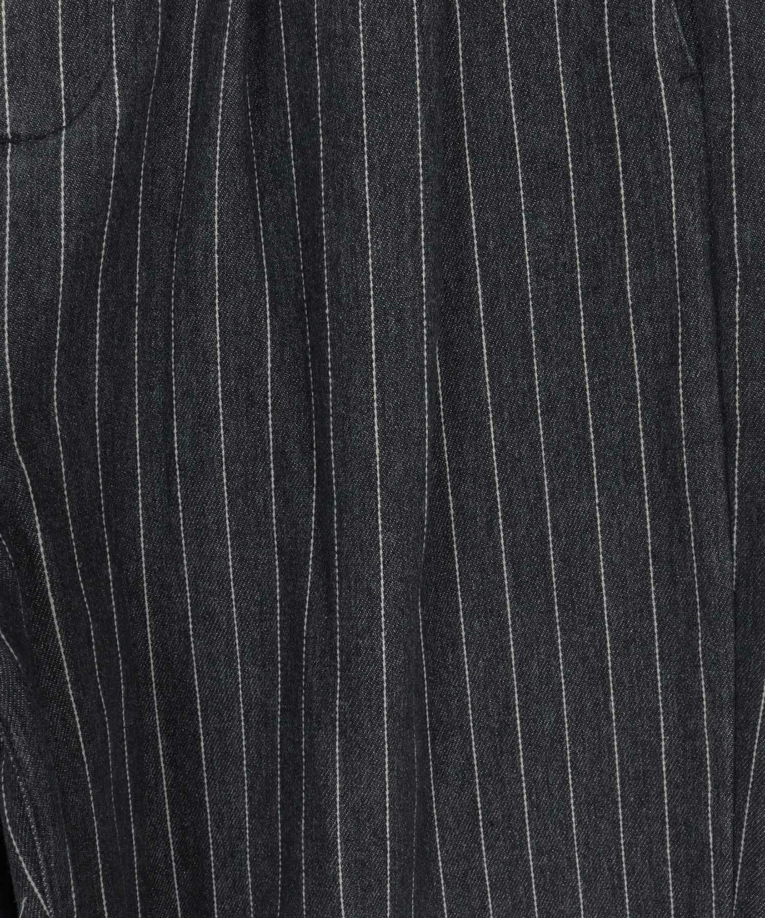 CAMBIO(カンビオ)】Stripe Denim Two Tuck Wide Belted Pants