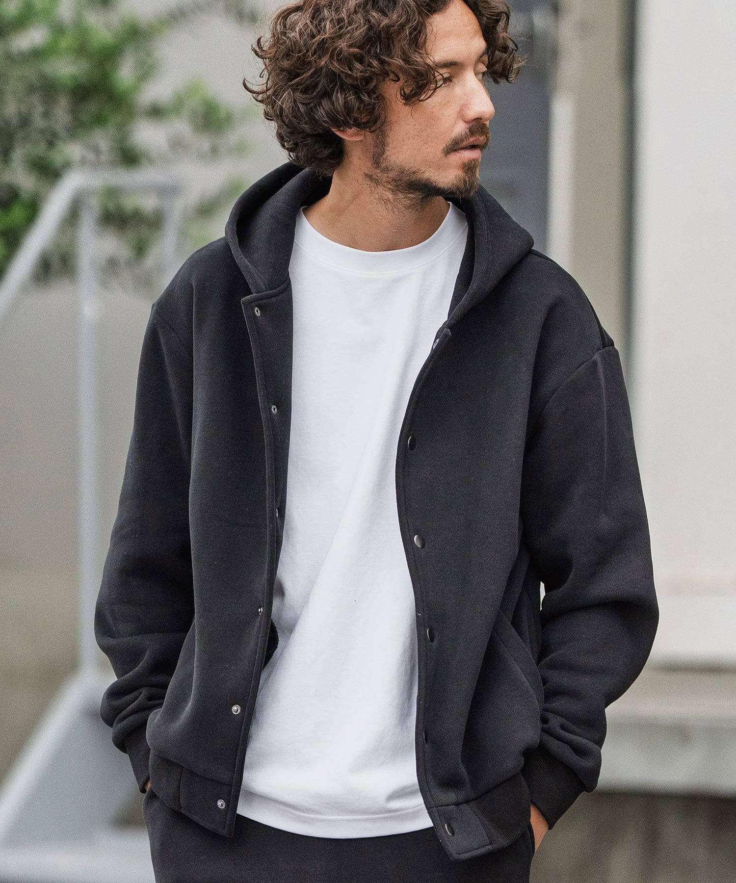 CAMBIO(カンビオ)】裏起毛スウェットボタンフライパーカー(CMB-R0169