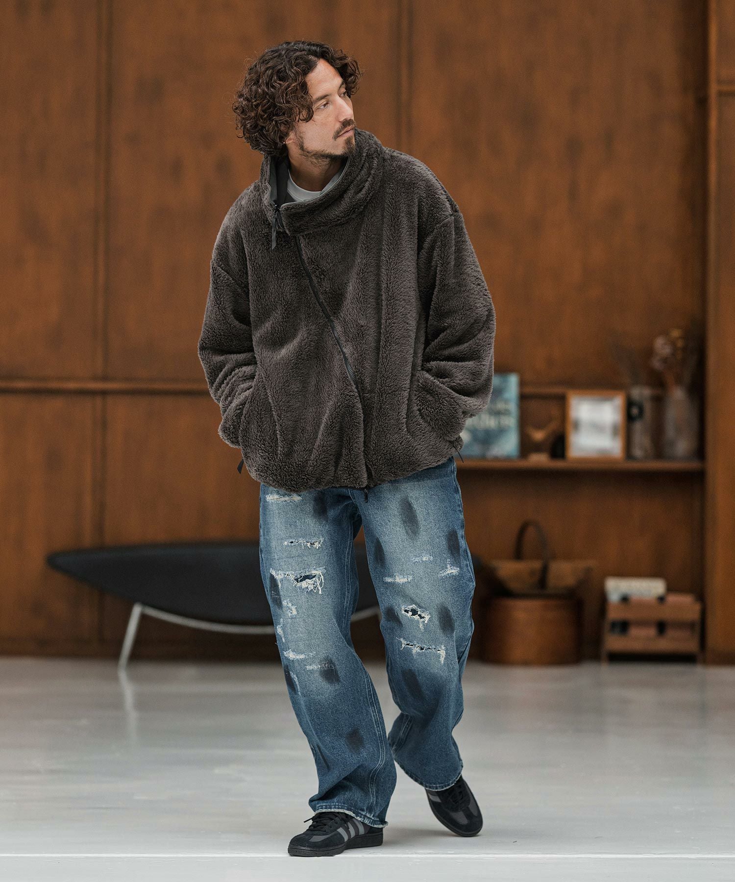 CAMBIO(カンビオ)】Wave Zipper Reversible Jacket リバーシブル