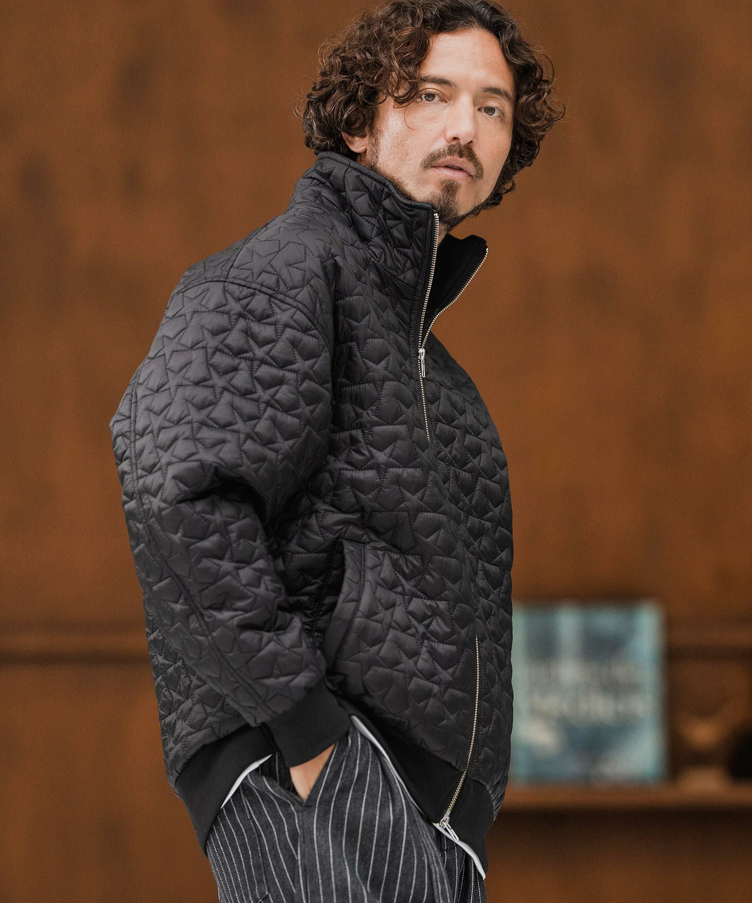 CAMBIO(カンビオ)】Star Pattern Quilted Stand Collar Jacket