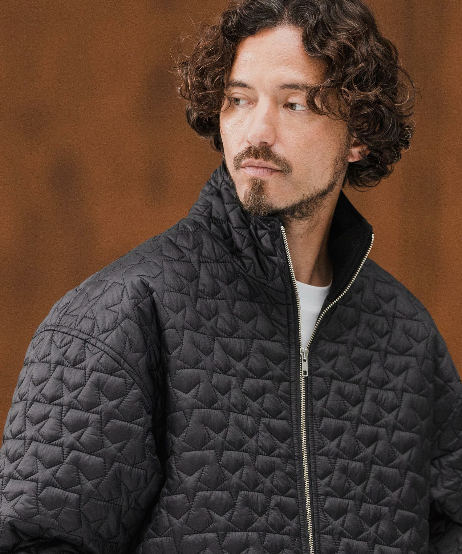 CAMBIO(カンビオ)】Star Pattern Quilted Stand Collar Jacket
