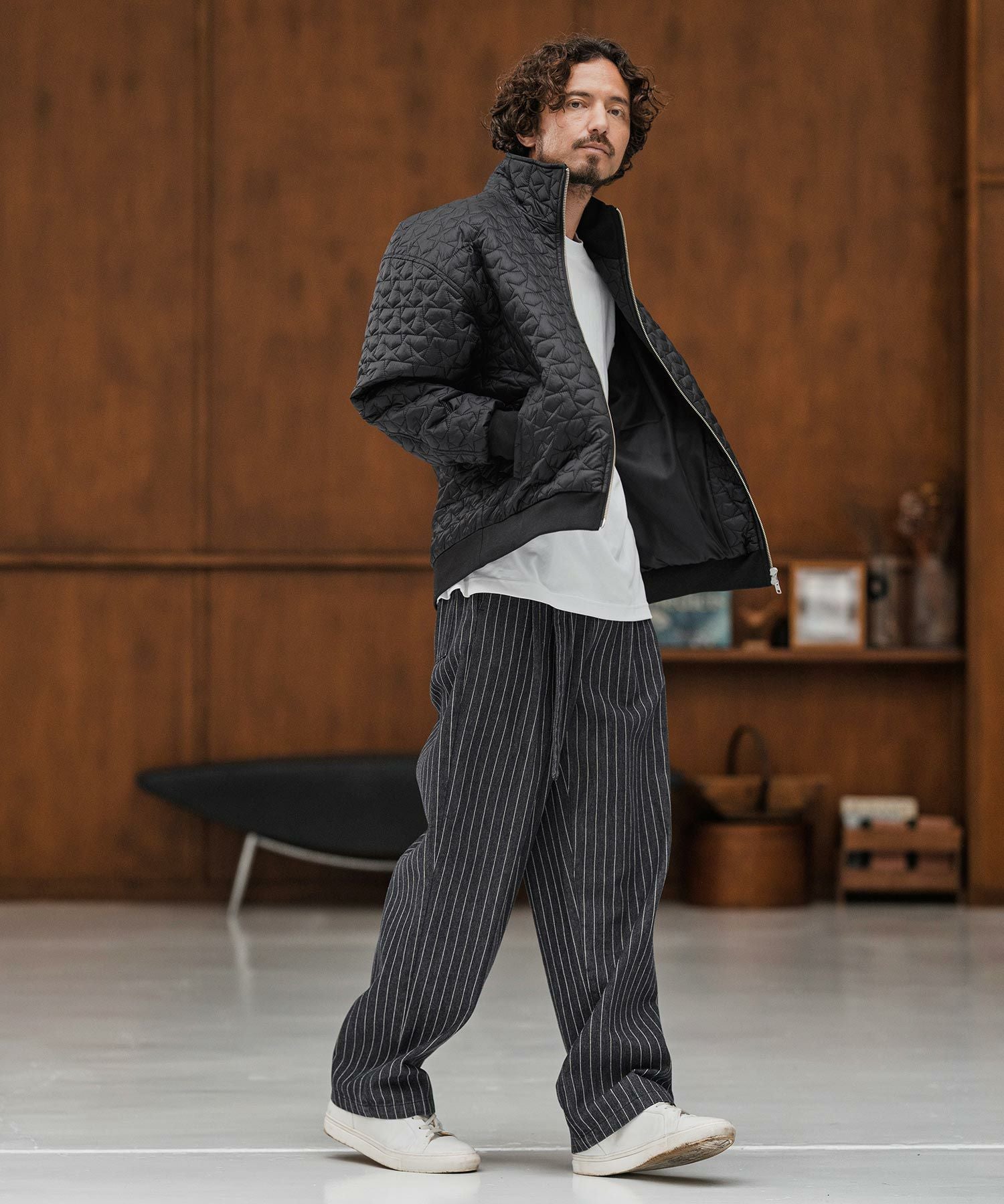 CAMBIO(カンビオ)】Star Pattern Quilted Stand Collar Jacket