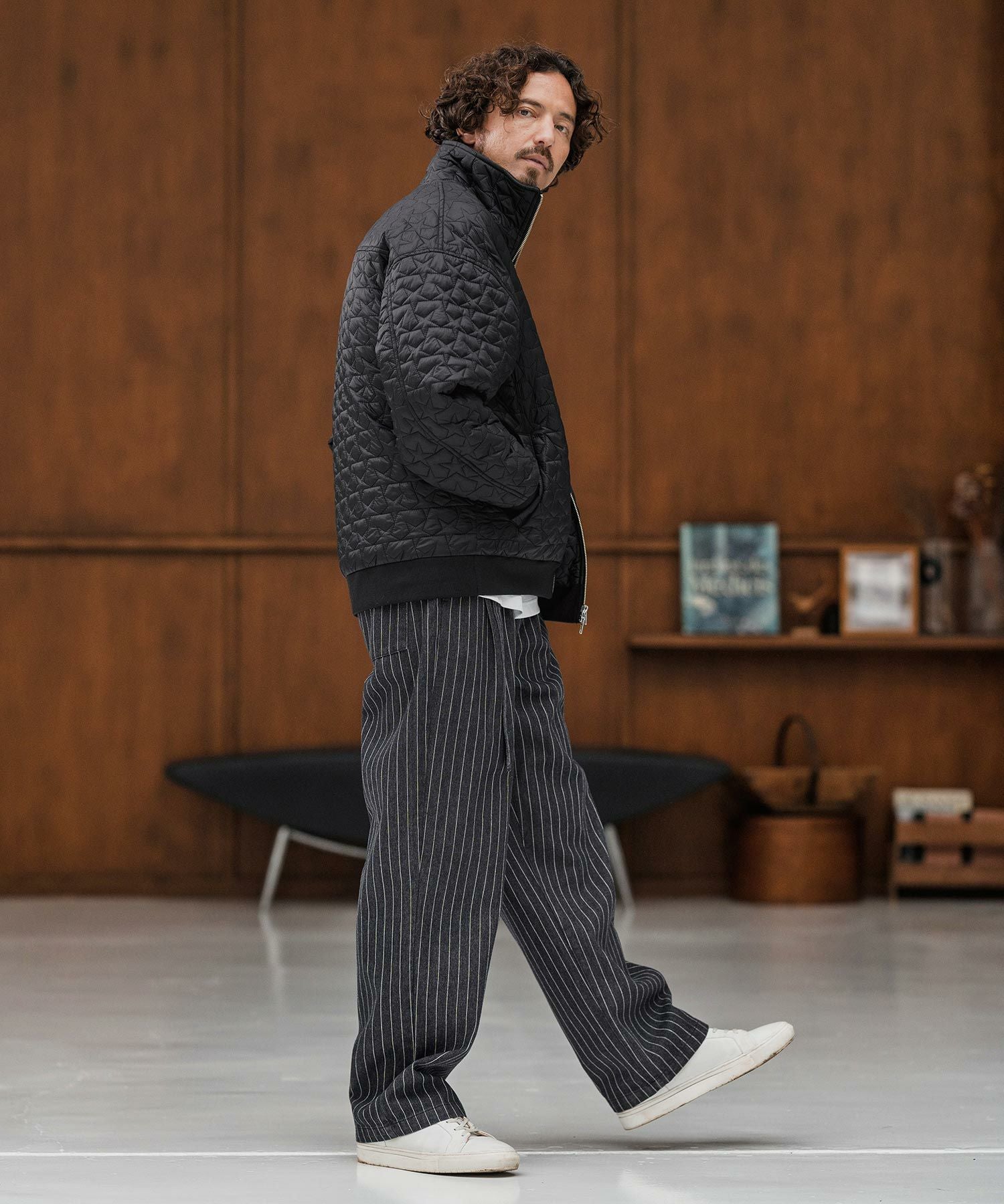CAMBIO(カンビオ)】Star Pattern Quilted Stand Collar Jacket