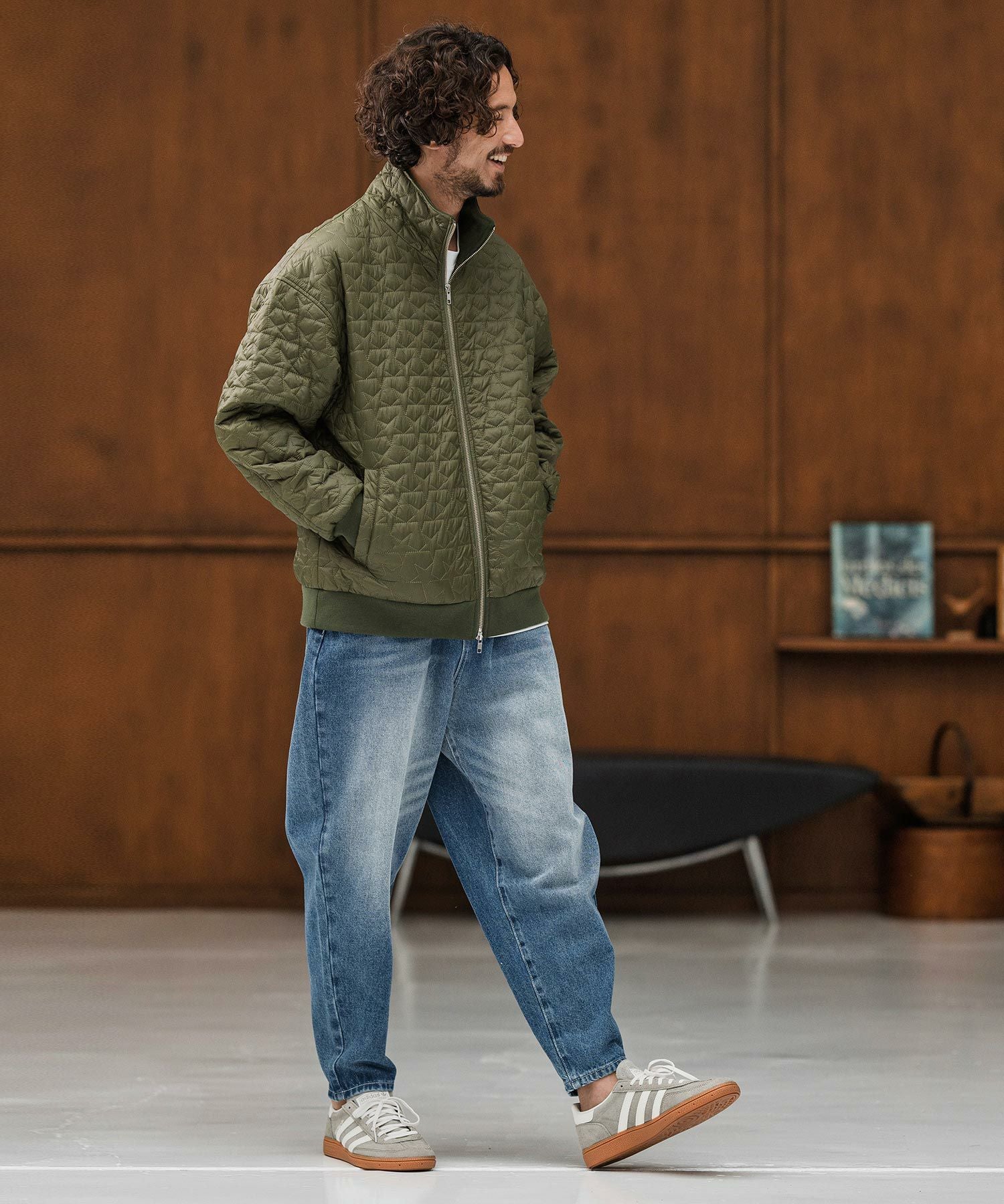 CAMBIO(カンビオ)】Star Pattern Quilted Stand Collar Jacket