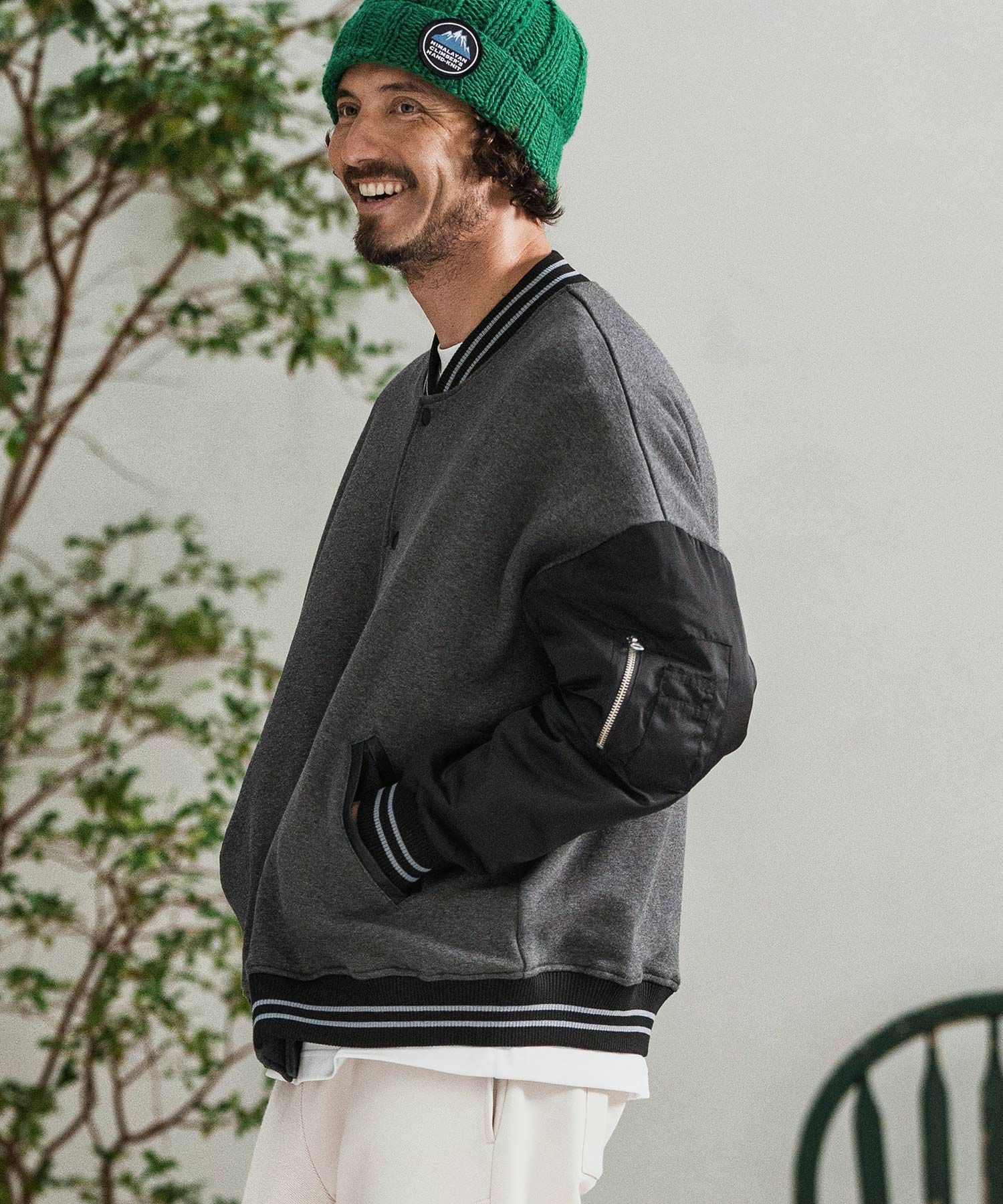 CAMBIO(カンビオ)】Back Shaggy Cardboard Knit Combination Flight