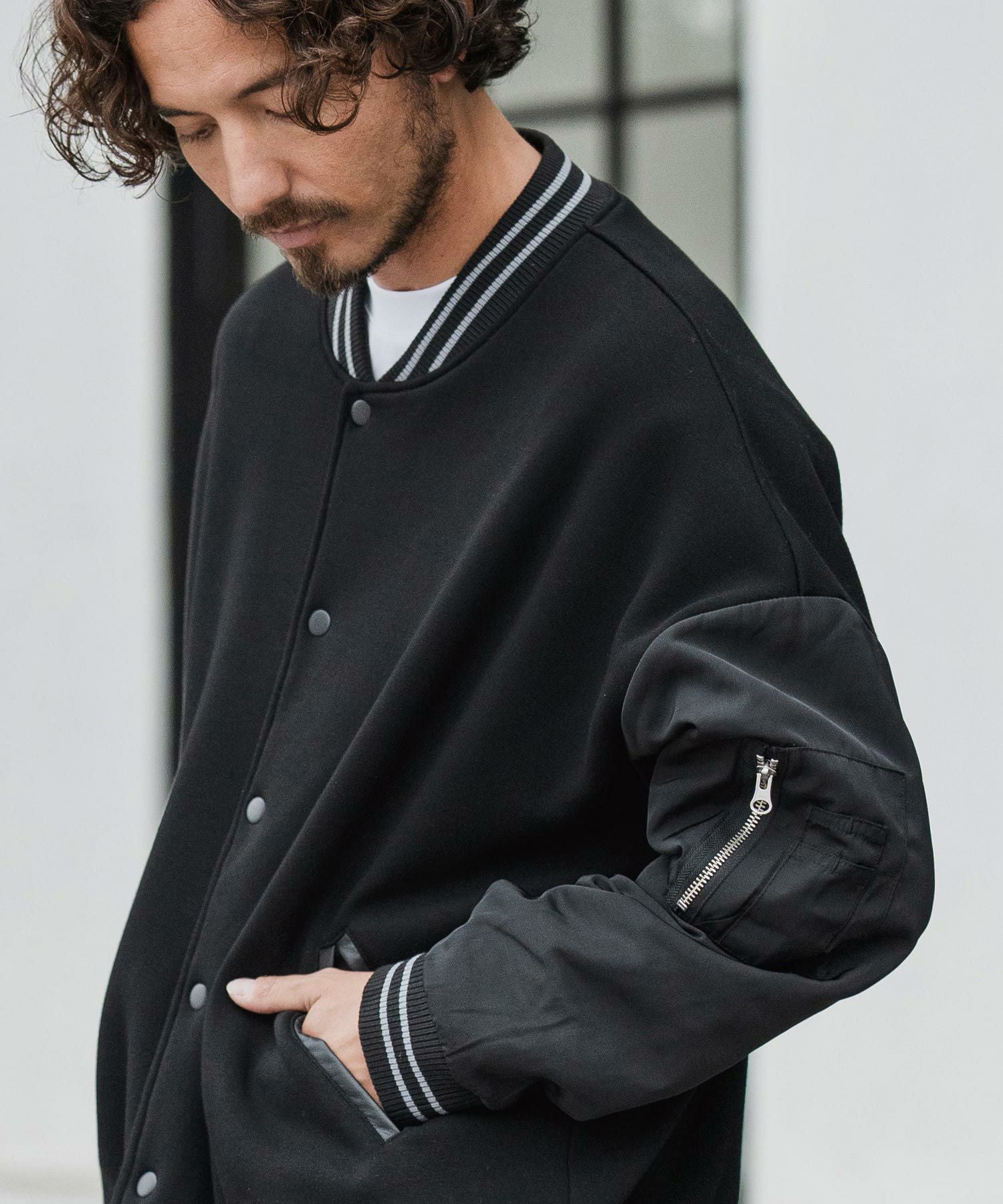 CAMBIO(カンビオ)】Back Shaggy Cardboard Knit Combination Flight