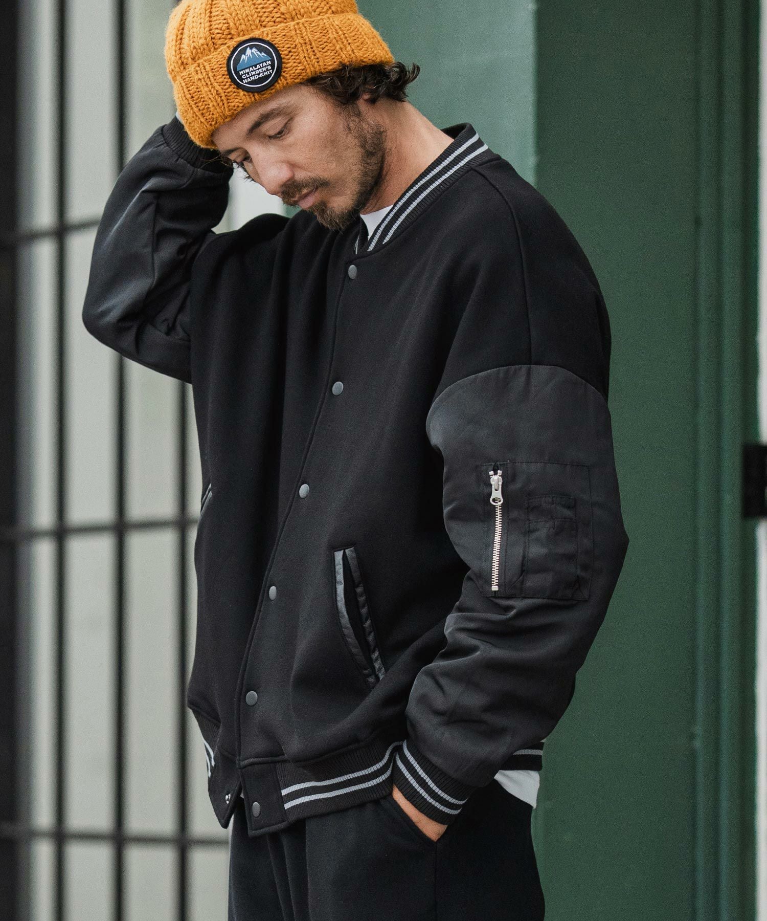 CAMBIO(カンビオ)】Back Shaggy Cardboard Knit Combination Flight
