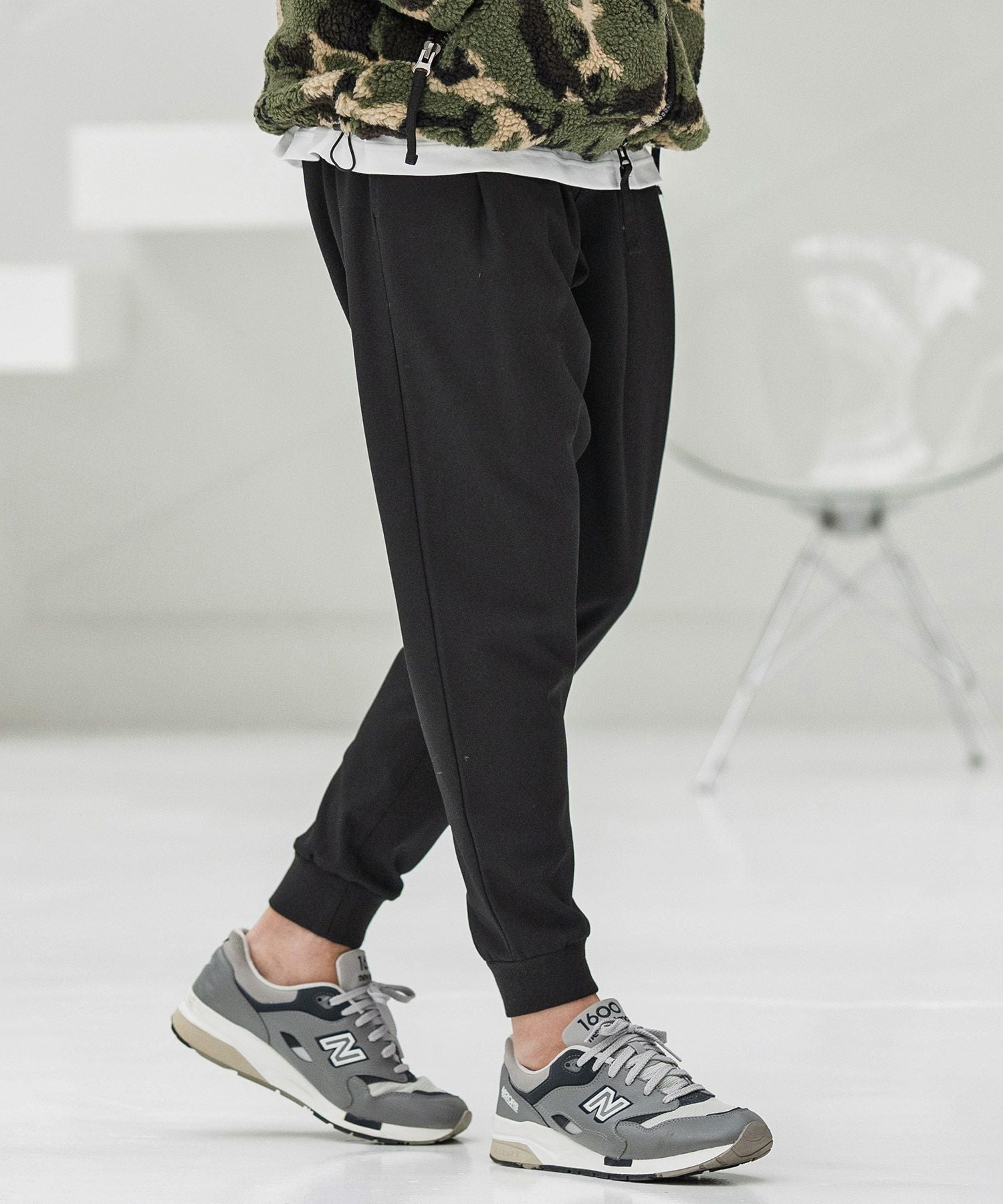 CAMBIO(カンビオ)】Brushed Lining Slacks Fabric Jogger Pants