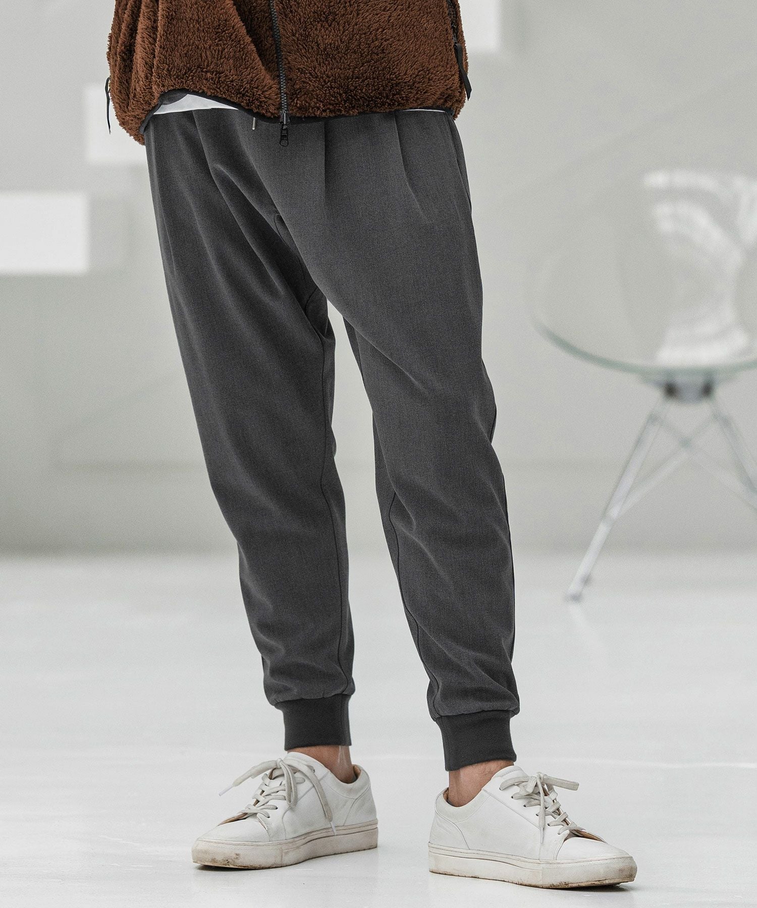 CAMBIO(カンビオ)】Brushed Lining Slacks Fabric Jogger Pants
