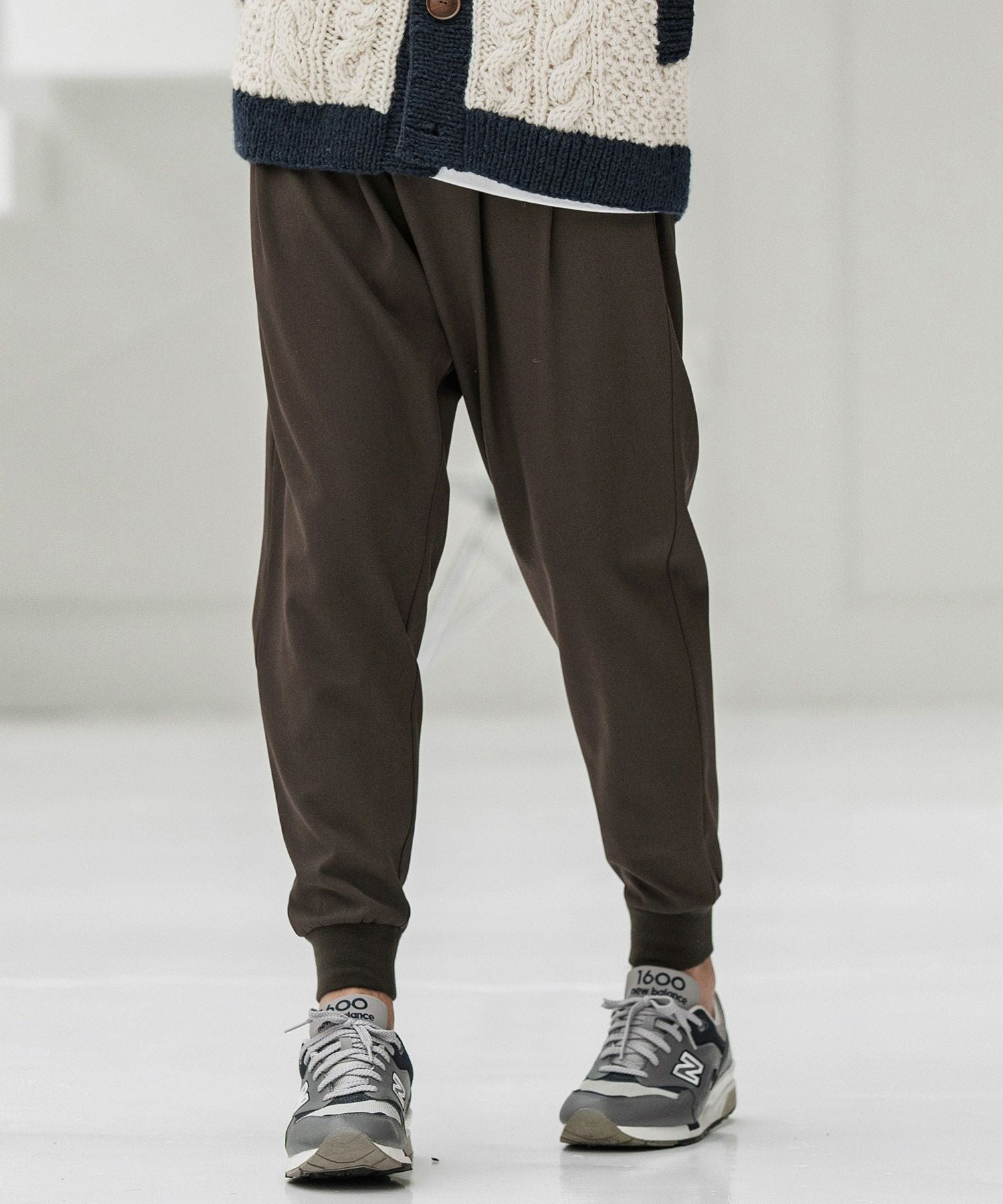 CAMBIO(カンビオ)】Brushed Lining Slacks Fabric Jogger Pants