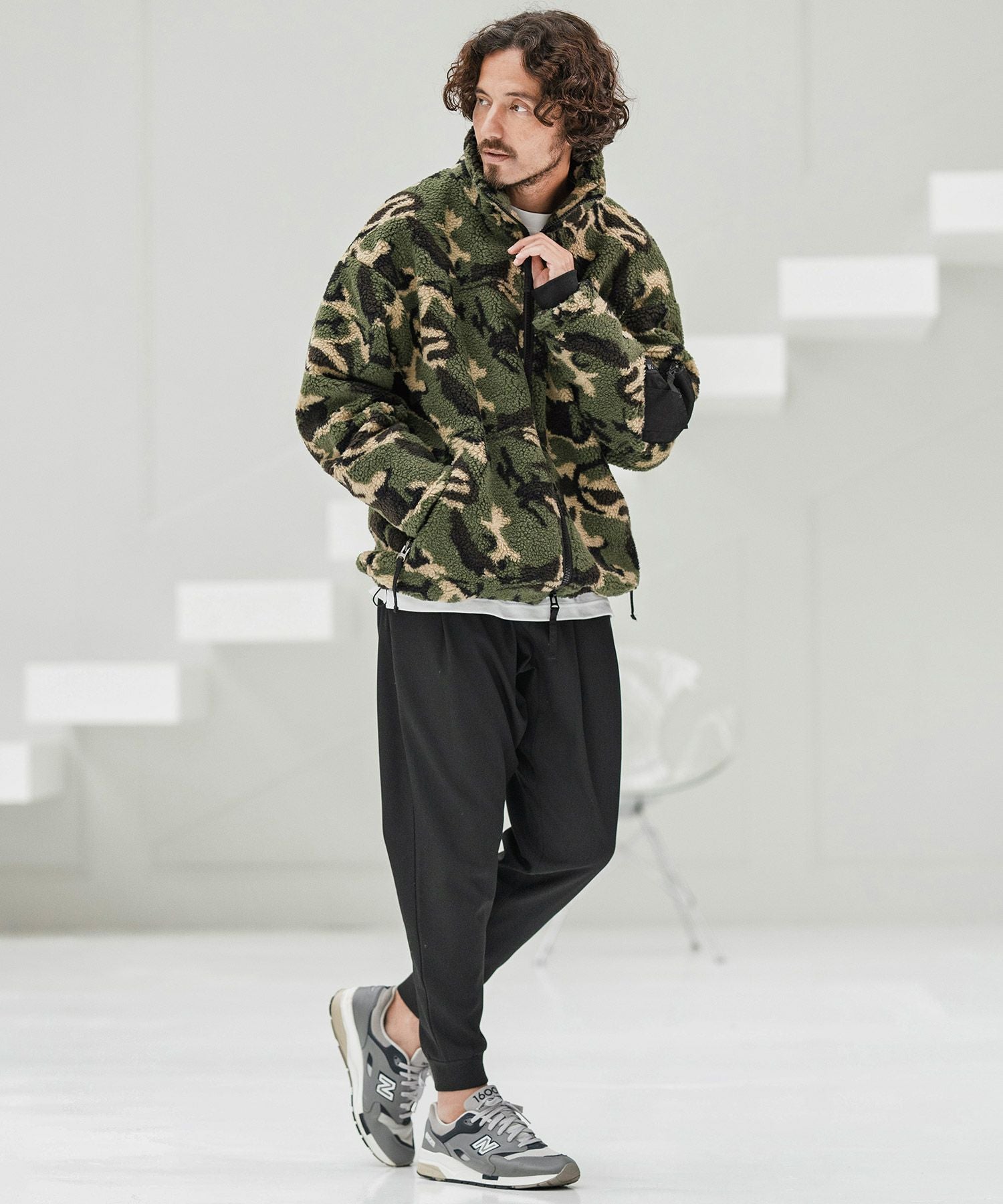 CAMBIO(カンビオ)】Brushed Lining Slacks Fabric Jogger Pants