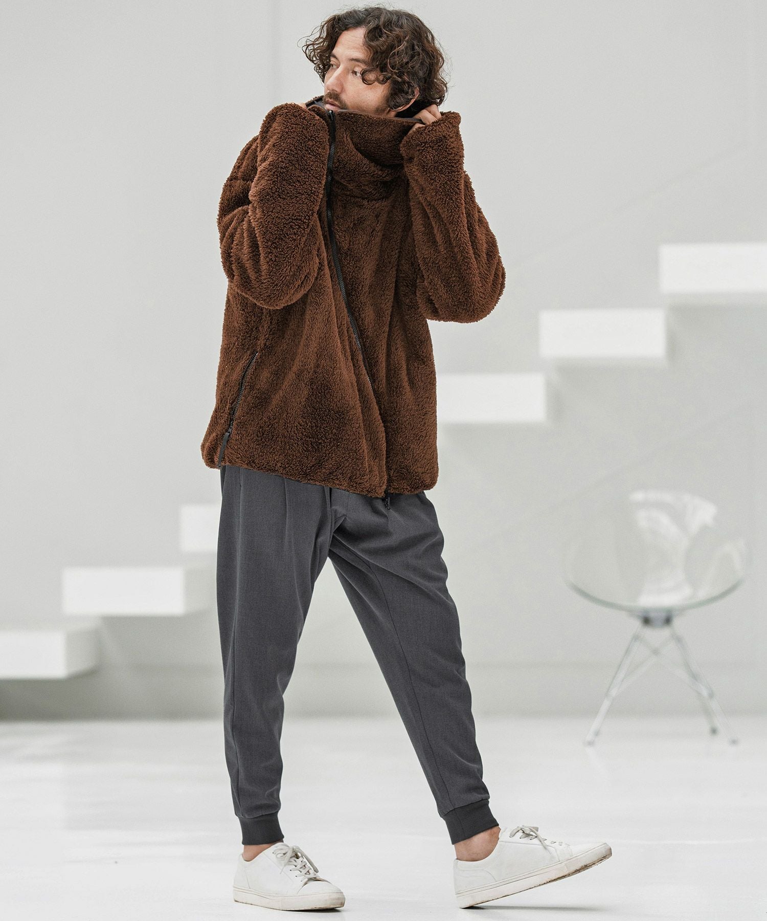 CAMBIO(カンビオ)】Brushed Lining Slacks Fabric Jogger Pants CAMBIO(カンビオ)】Brushed Lining Slacks Fabric Jogger Pants