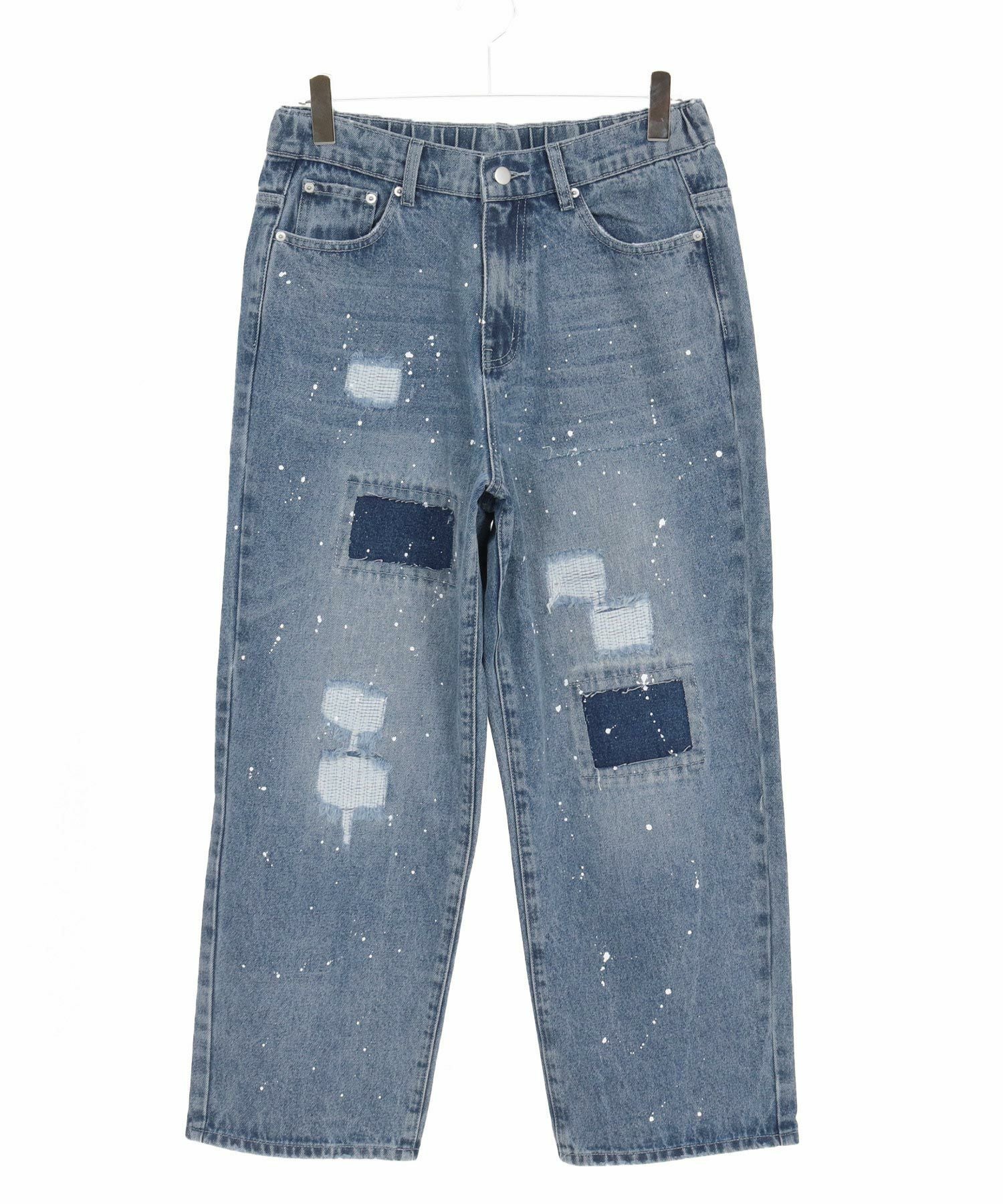 30%OFF【CAMBIO(カンビオ)】Distressed Denim Wide Straight Pants