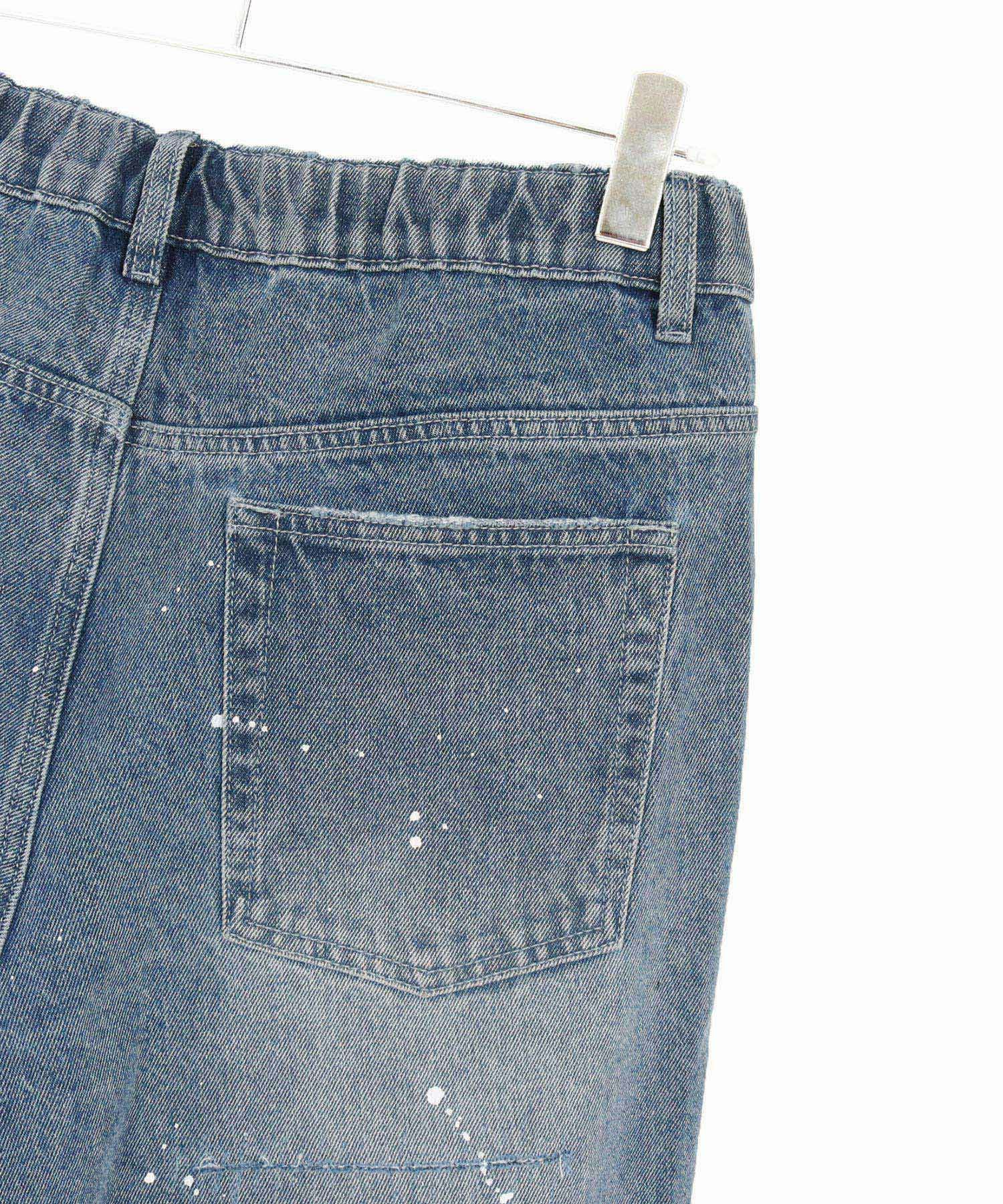 30%OFF【CAMBIO(カンビオ)】Distressed Denim Wide Straight Pants