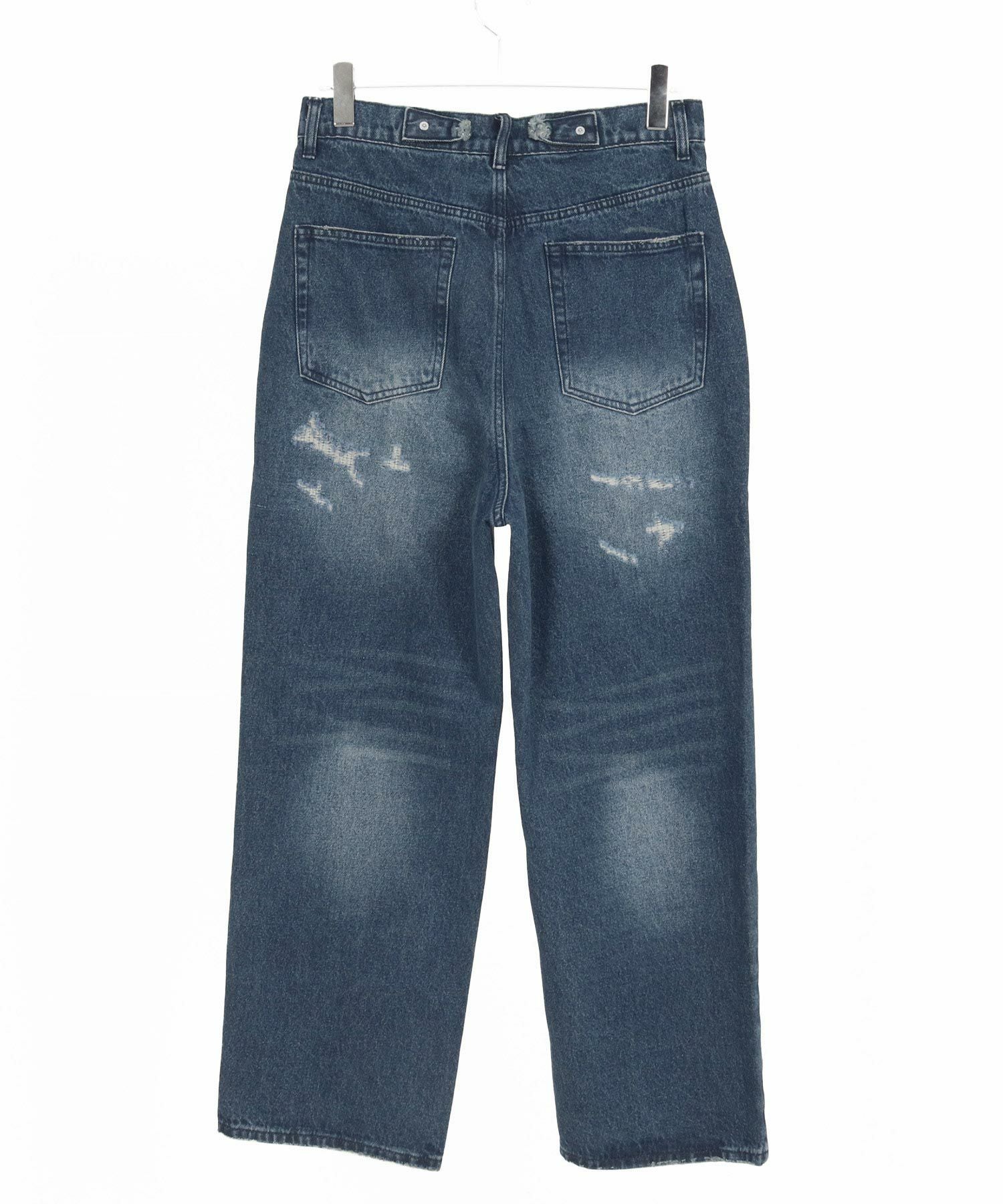 CAMBIO(カンビオ)】Distressed Denim Relax Straight Pants デニム