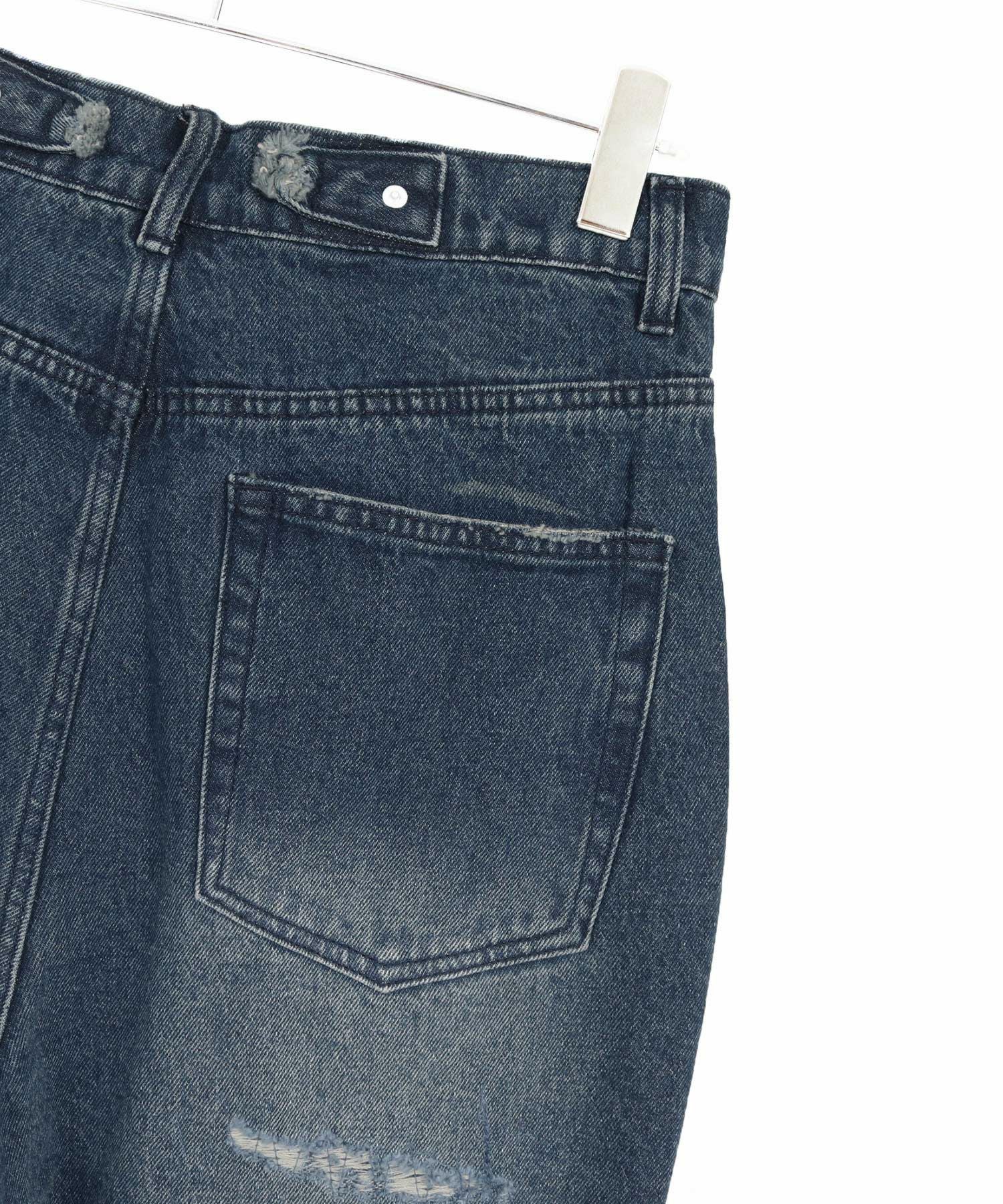 CAMBIO(カンビオ)】Distressed Denim Relax Straight Pants デニム