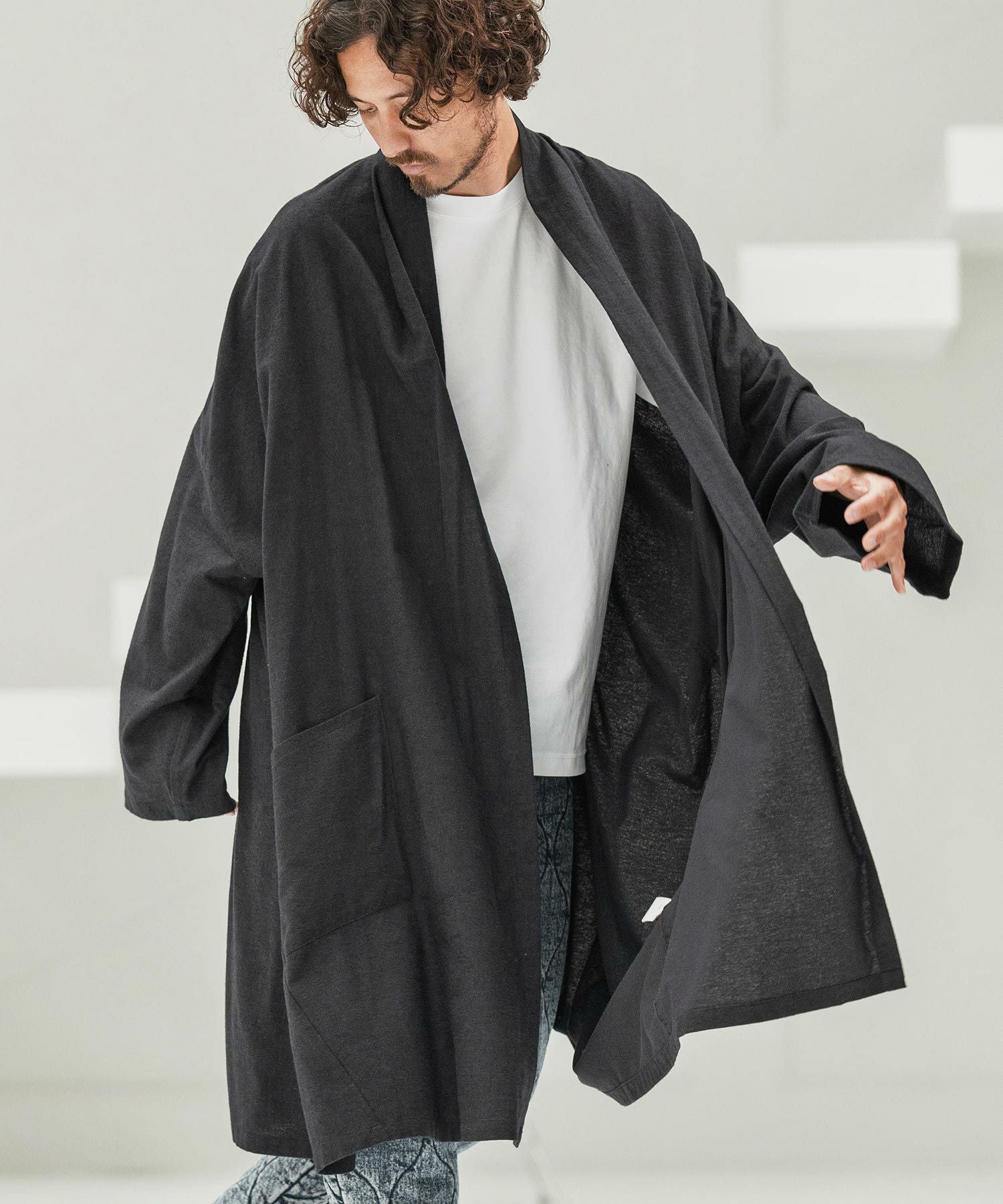 ボヘミアンプリントガウン open collar cotton linen belted l/s jump suit – CAMPHOR WOOD