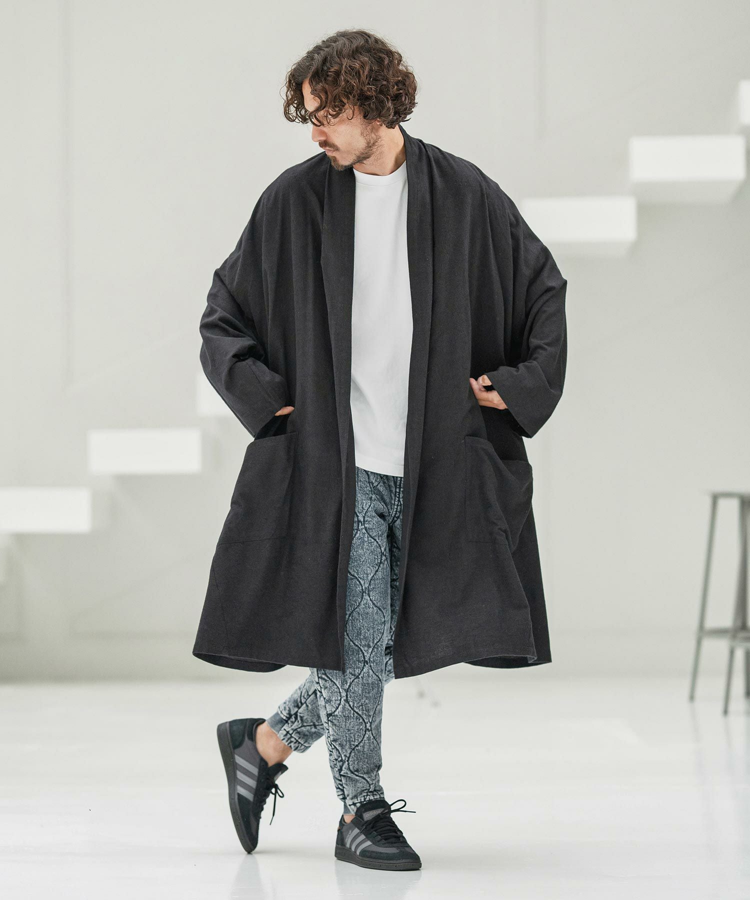 CAMBIO(カンビオ)】Cotton Rayon Brushed KIMONO Like Gown ガウン